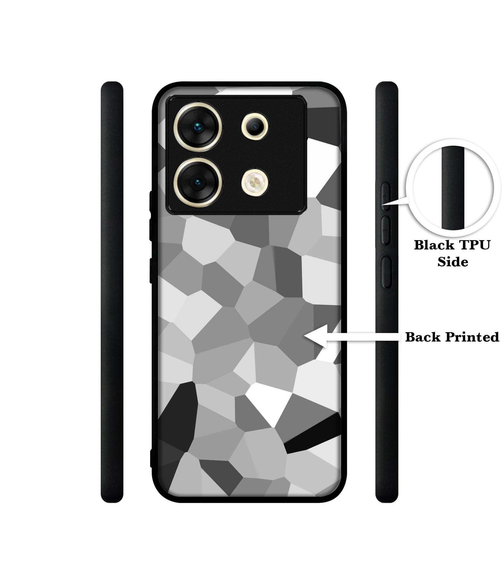 Black & White Mathematical Shape Designer 2D Printed Back Case Cover for Infinix Zero 30 5G