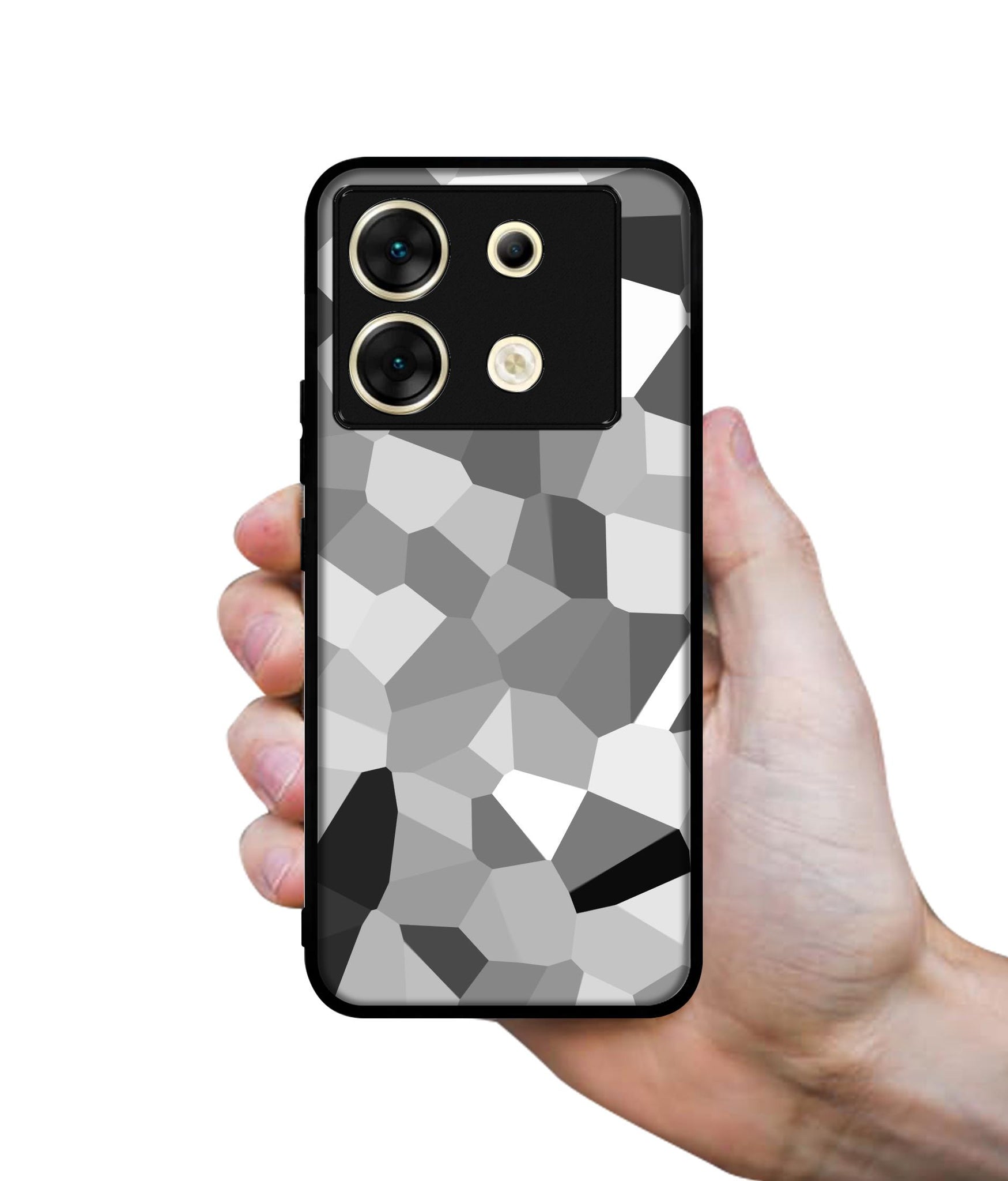 Black & White Mathematical Shape Designer 2D Printed Back Case Cover for Infinix Zero 30 5G