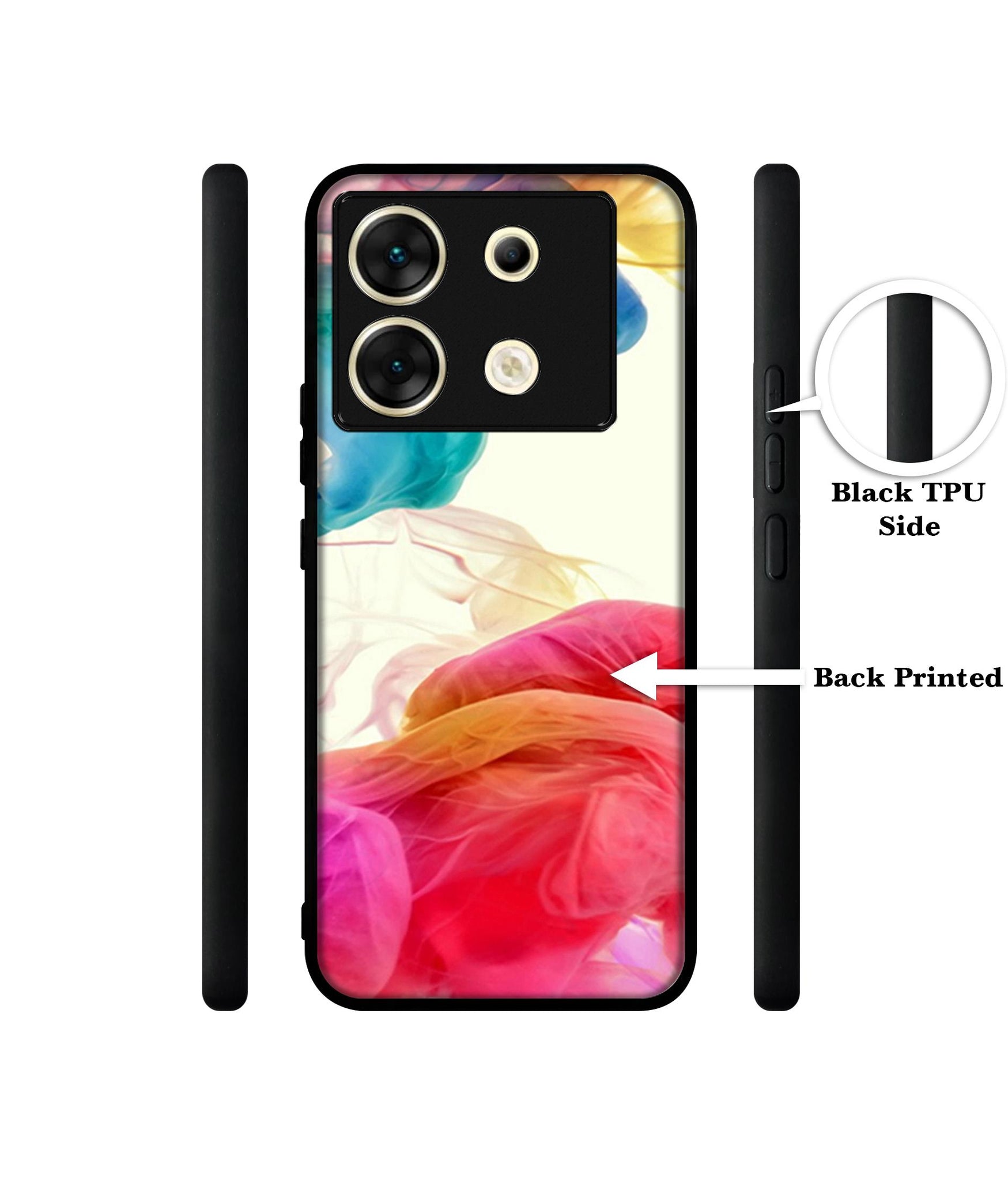 Colored Smoke Designer 2D Printed Back Case Cover for Infinix Zero 30 5G