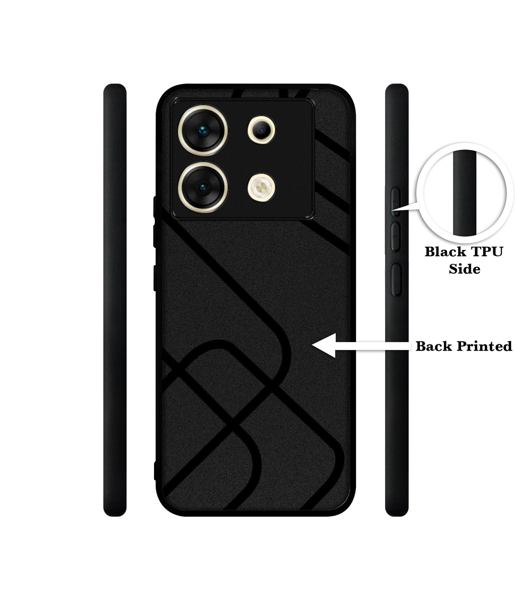 Zig-Zag Black Line Designer 2D Printed Back Case Cover for Infinix Zero 30 5G