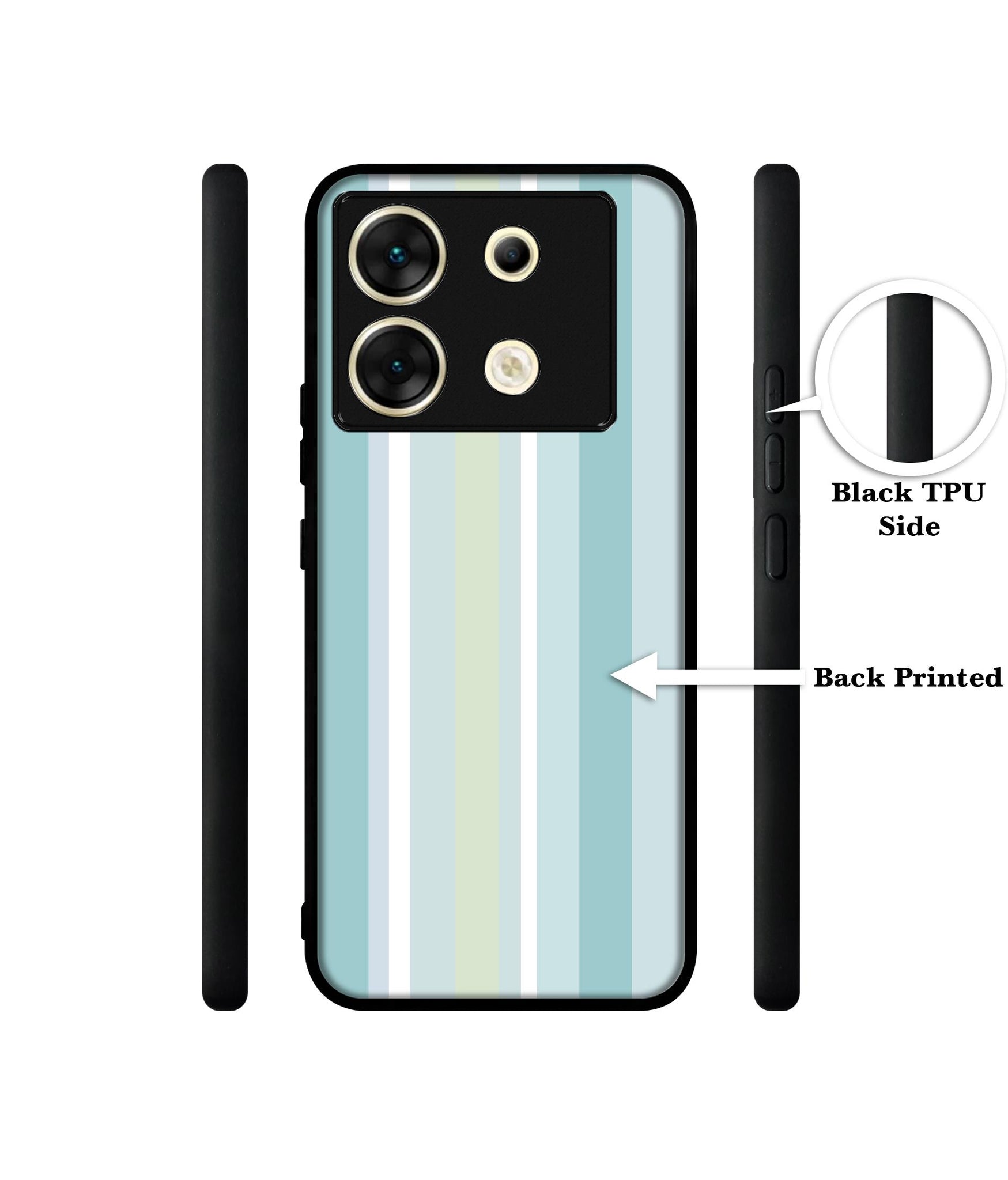 Light Green Stripes Designer 2D Printed Back Case Cover for Infinix Zero 30 5G