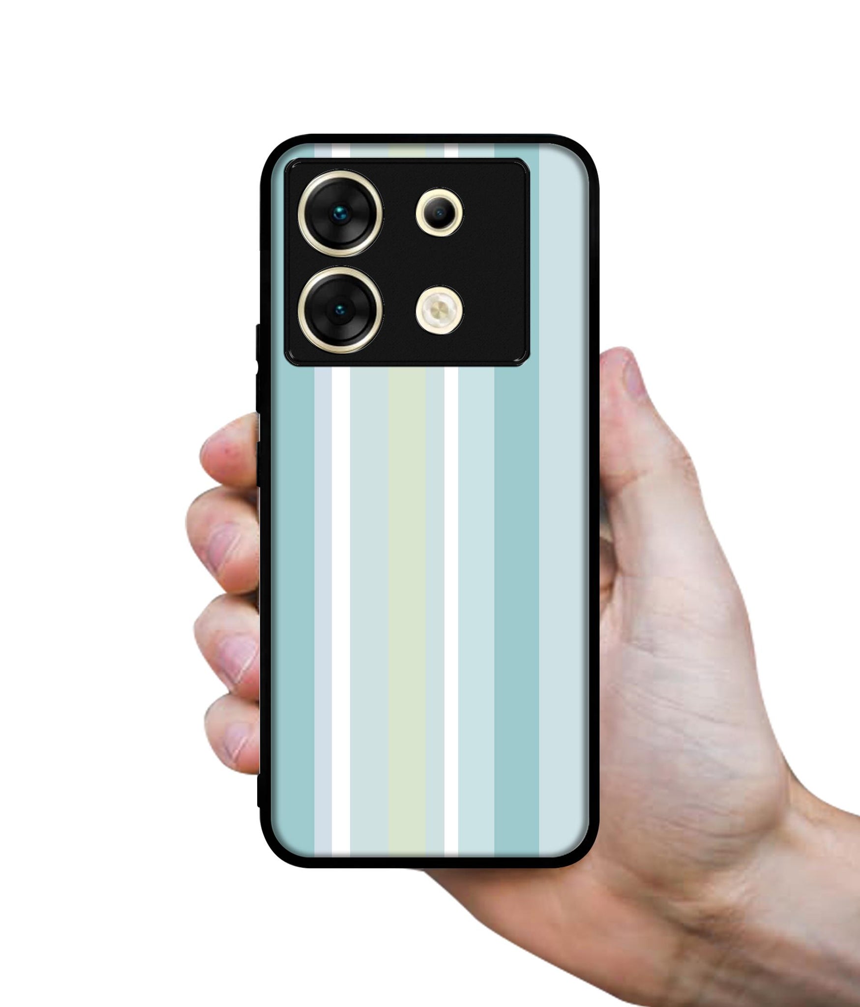 Light Green Stripes Designer 2D Printed Back Case Cover for Infinix Zero 30 5G