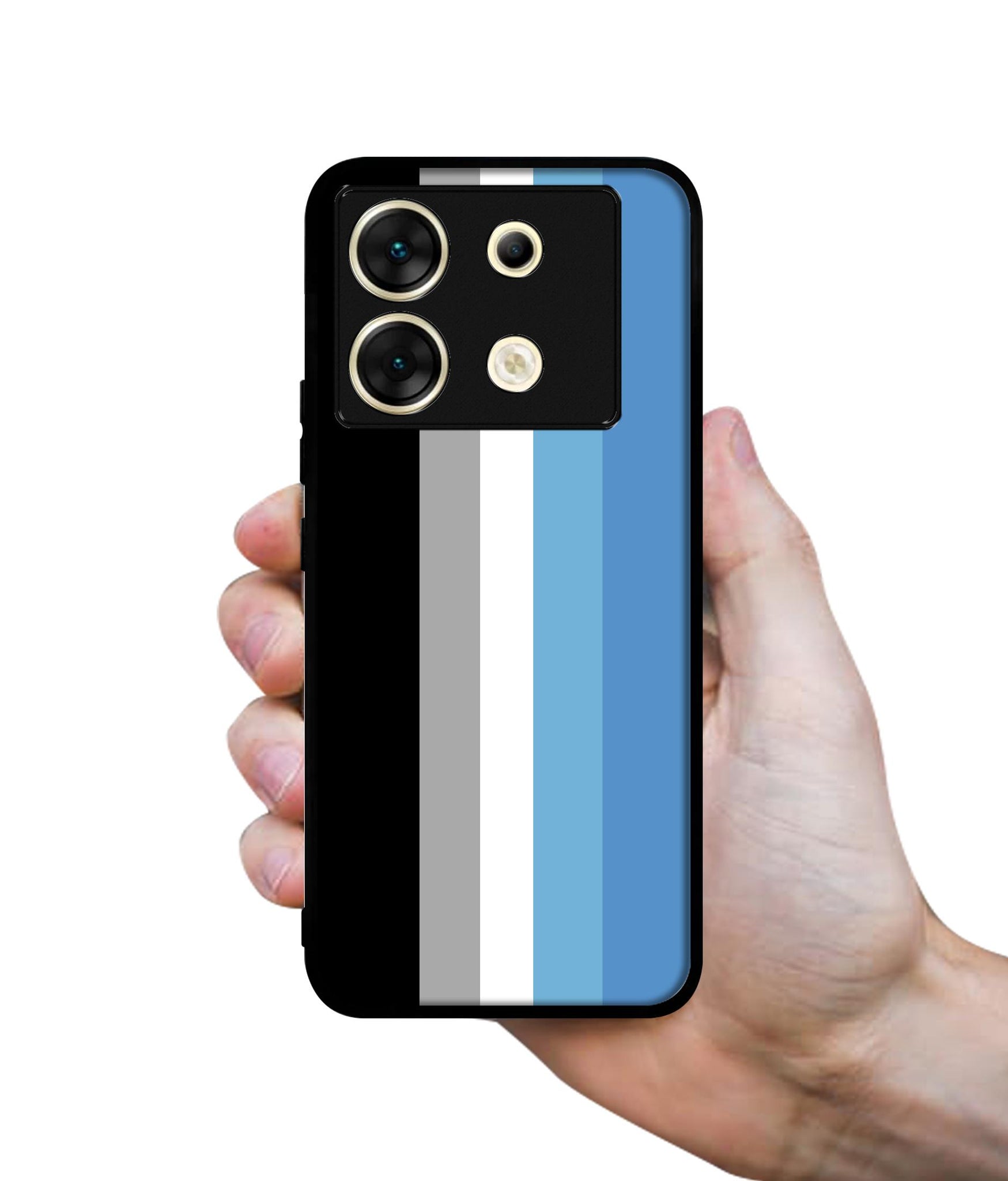White and Blue Lines Designer 2D Printed Back Case Cover for Infinix Zero 30 5G