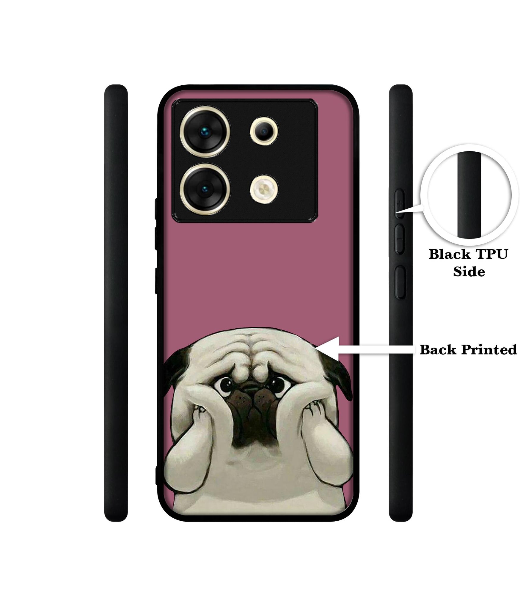 Cute Pug Holding Big Cheeks Designer 2D Printed Back Case Cover for Infinix Zero 30 5G