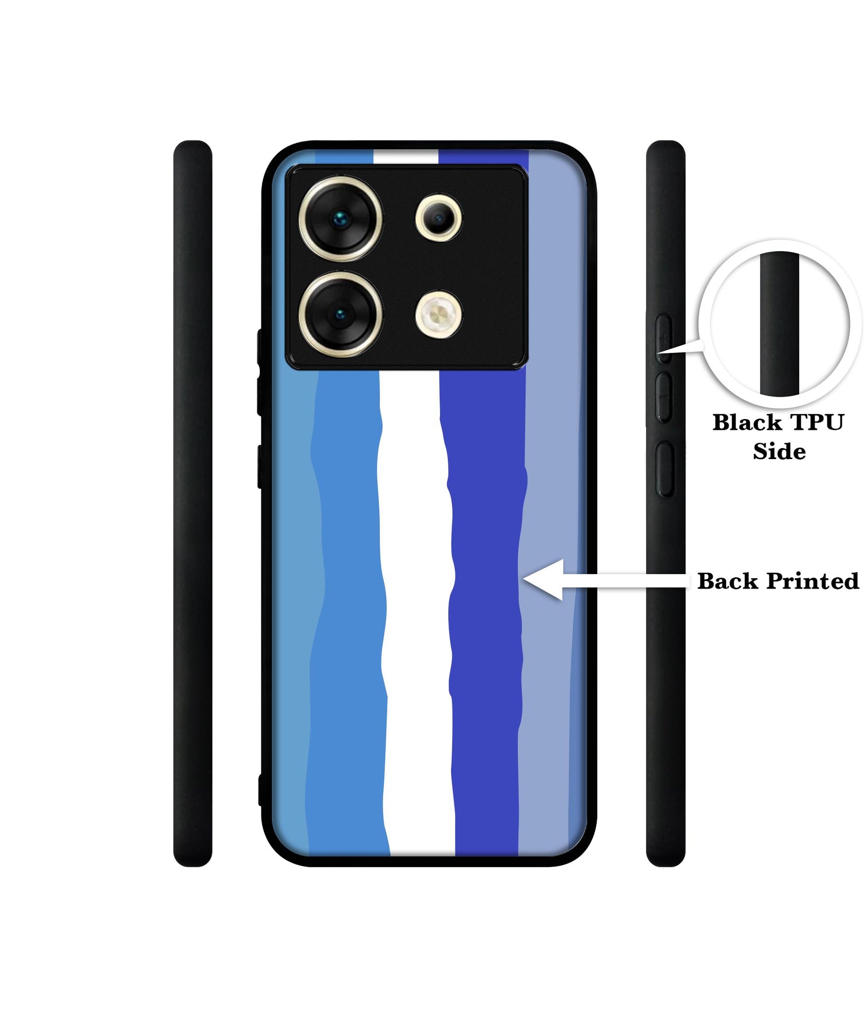 Blue Stripes Rainbow Designer 2D Printed Back Case Cover for Infinix Zero 30 5G
