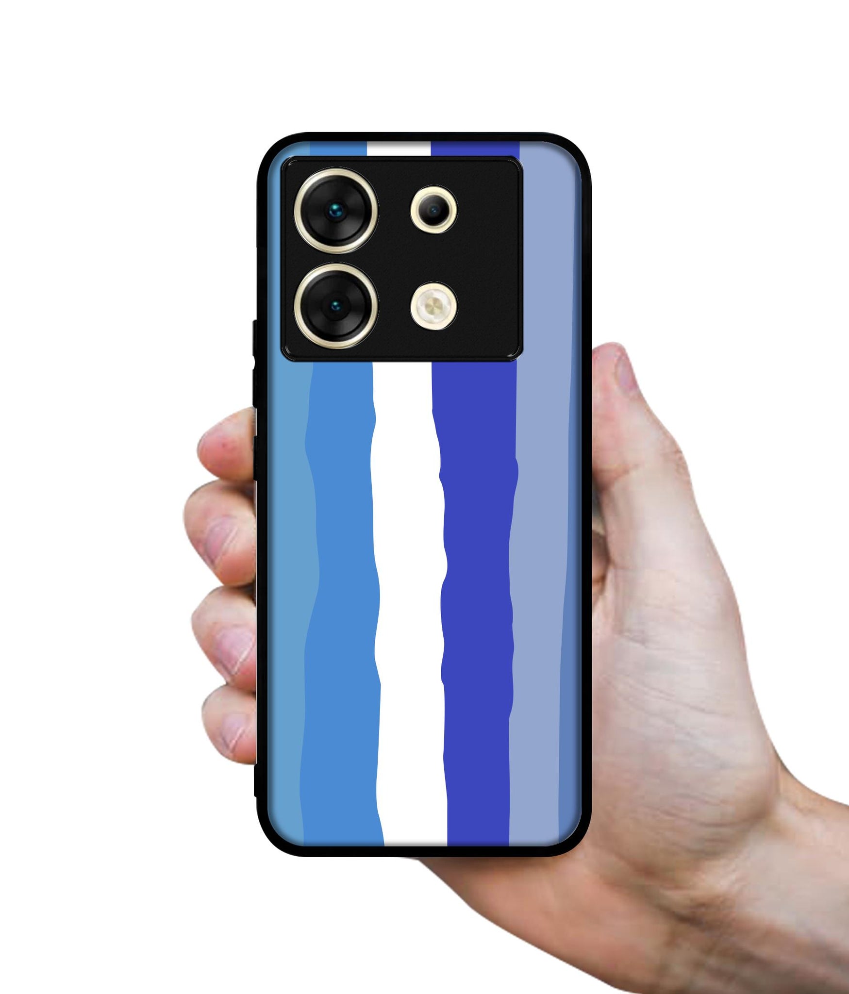 Blue Stripes Rainbow Designer 2D Printed Back Case Cover for Infinix Zero 30 5G