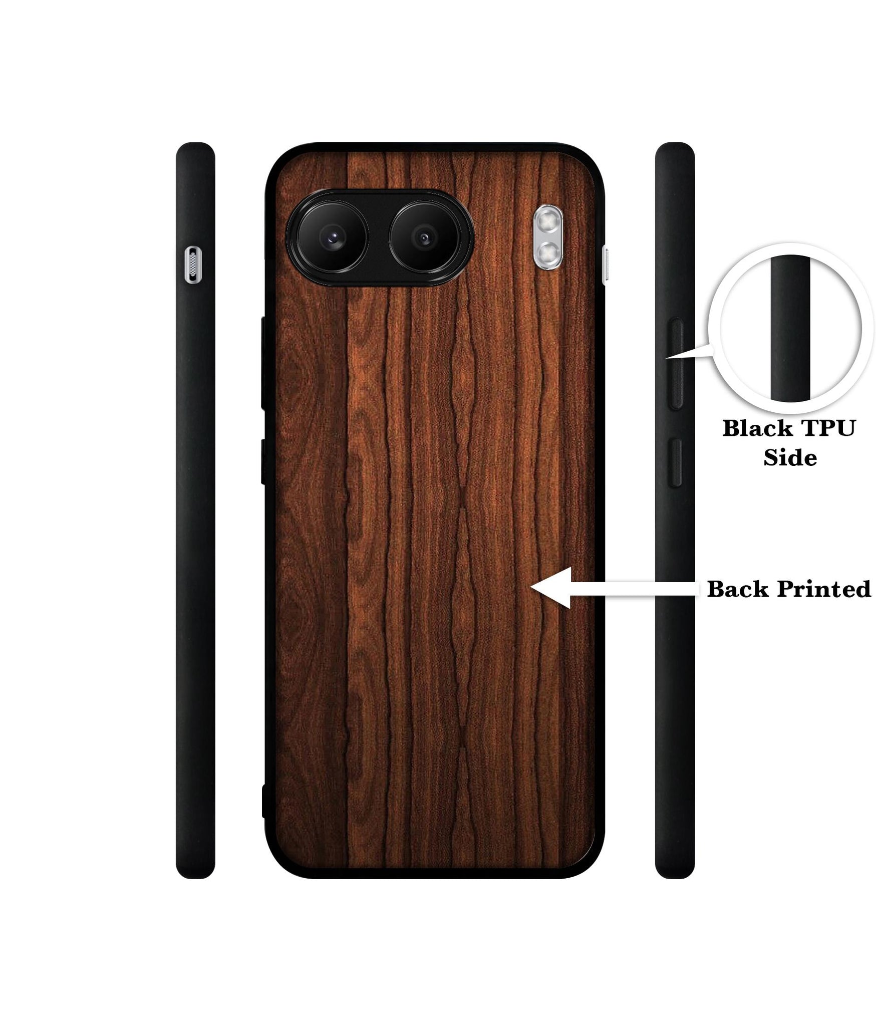 Brown Wooden Texture Designer 2D Printed Back Case Cover for OnePlus Nord 4 5G