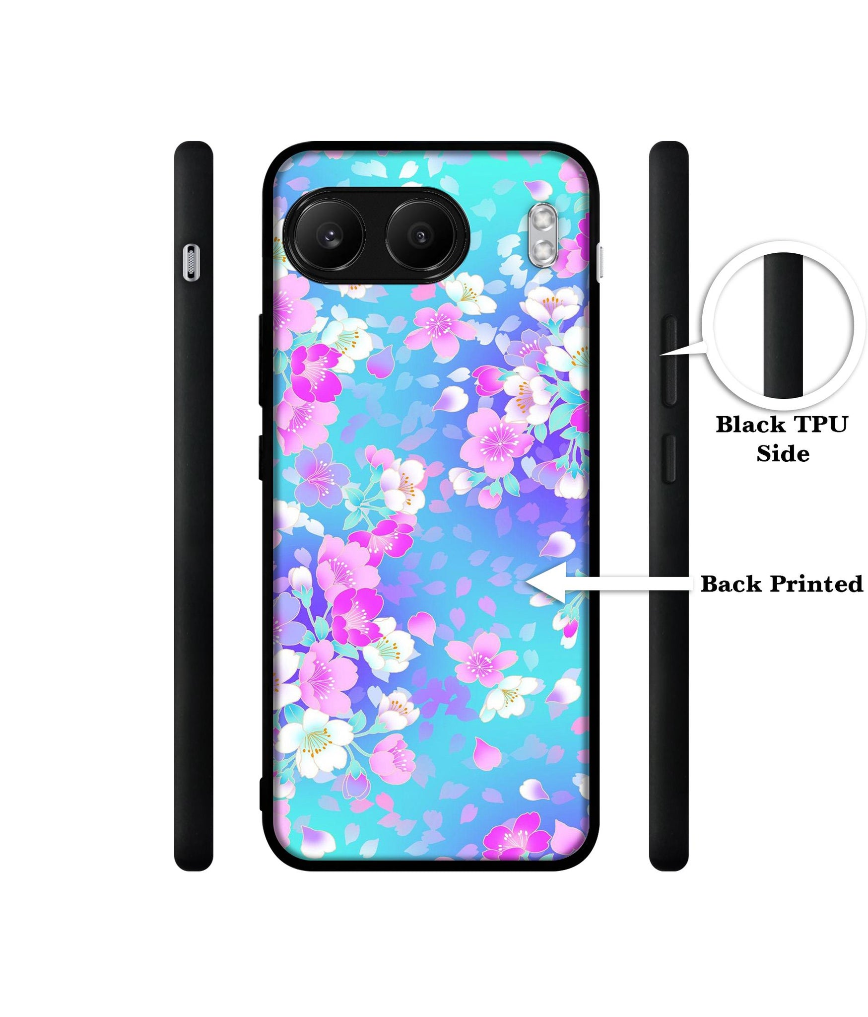 Floral Blue Pattern Designer 2D Printed Back Case Cover for OnePlus Nord 4 5G