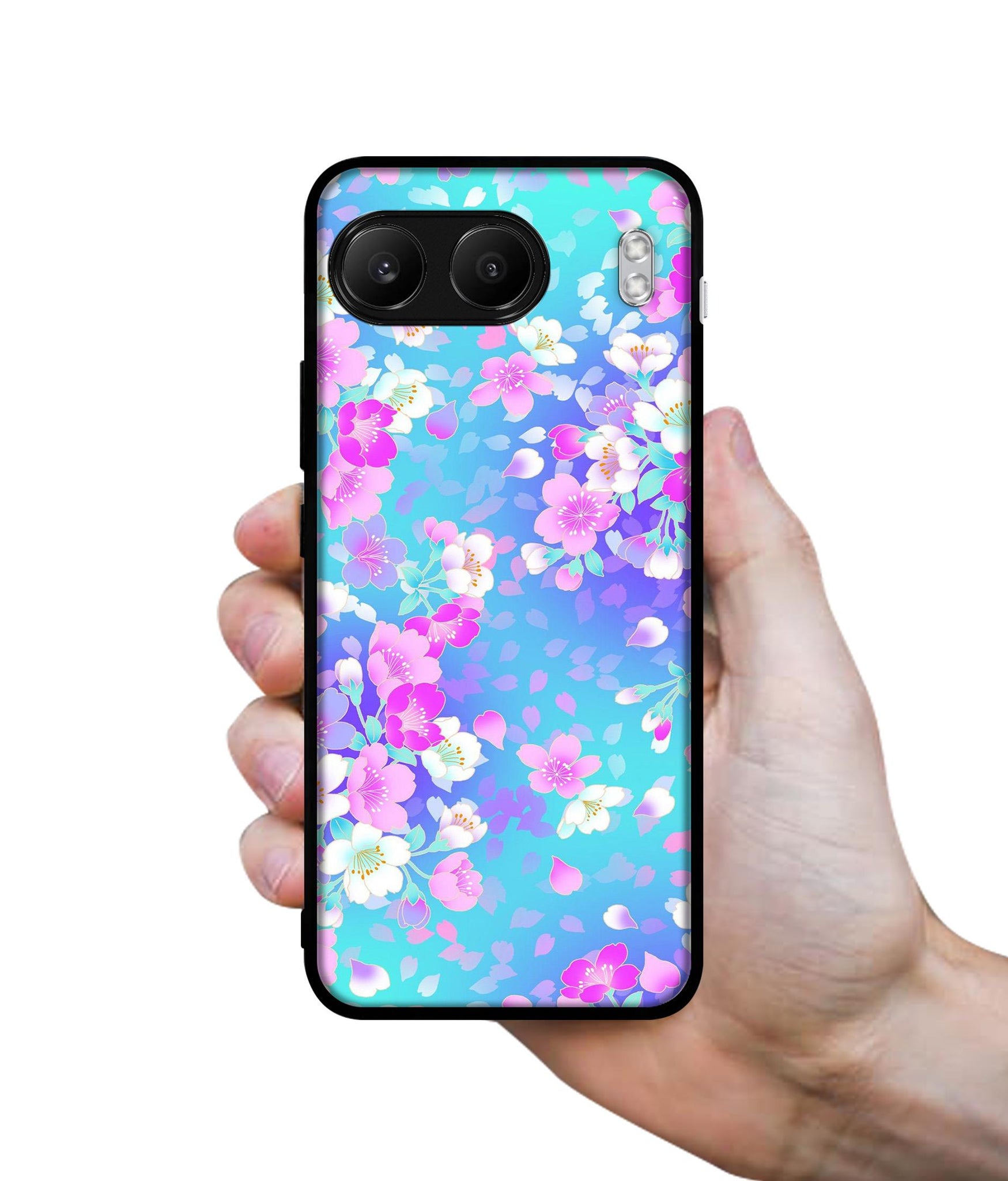 Floral Blue Pattern Designer 2D Printed Back Case Cover for OnePlus Nord 4 5G