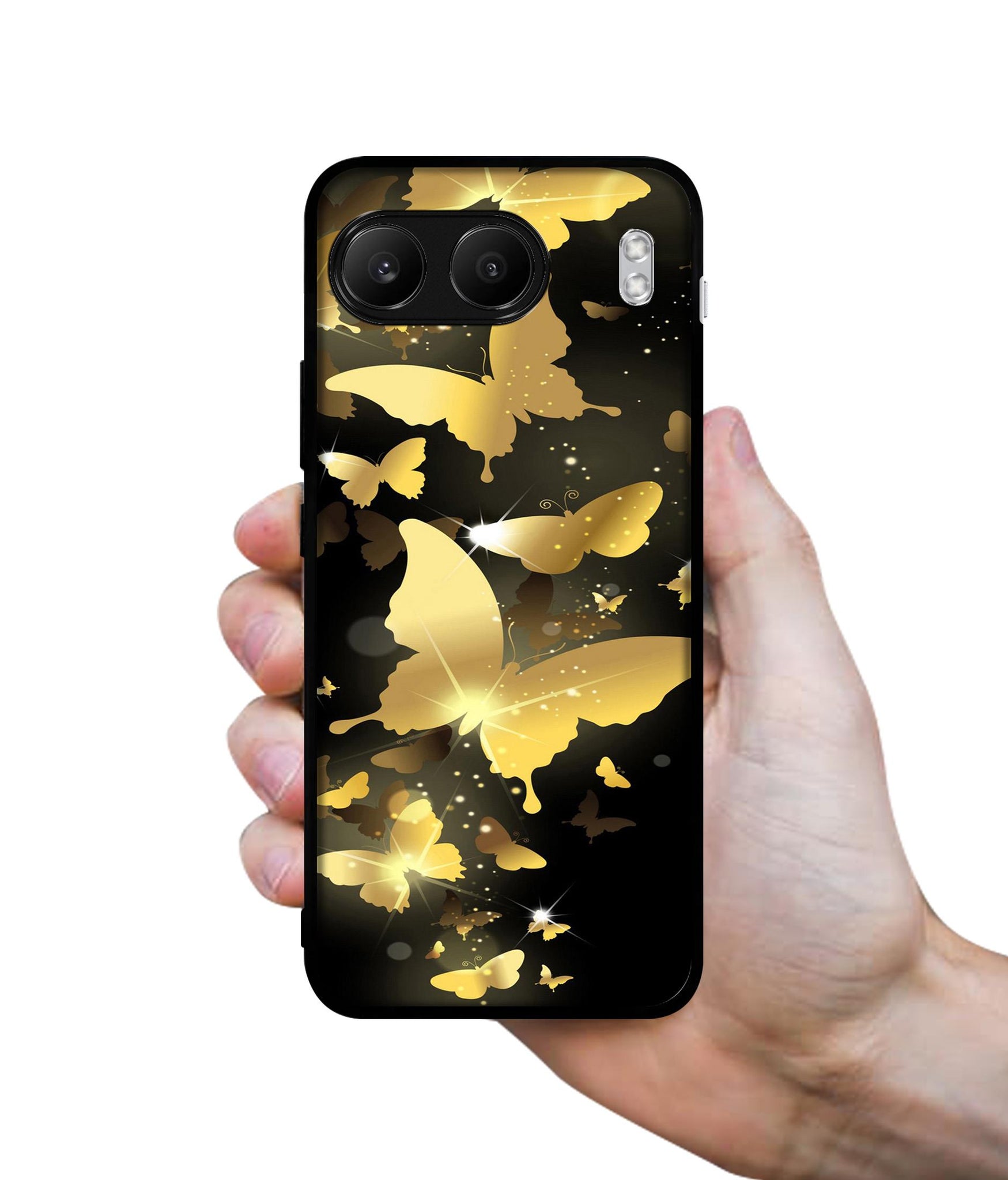 Golden Butterfly Pattern Designer 2D Printed Back Case Cover for OnePlus Nord 4 5G
