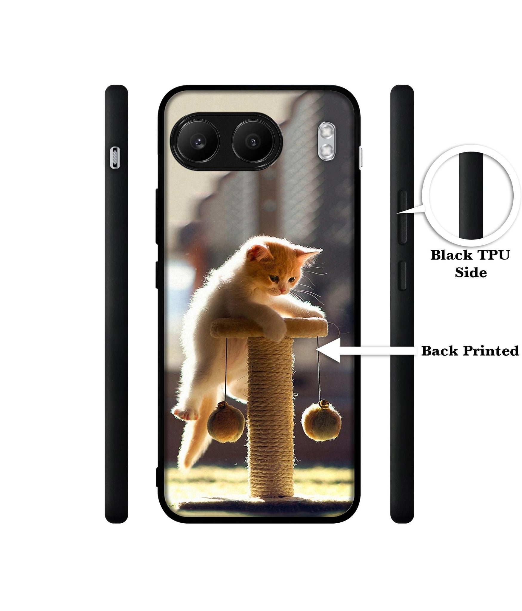 Cat Climbing Designer 2D Printed Back Case Cover for OnePlus Nord 4 5G