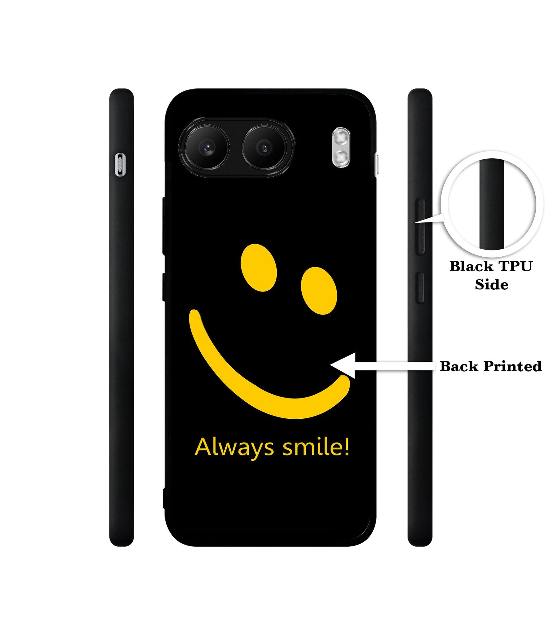 Always Smile Quote Designer 2D Printed Back Case Cover for OnePlus Nord 4 5G