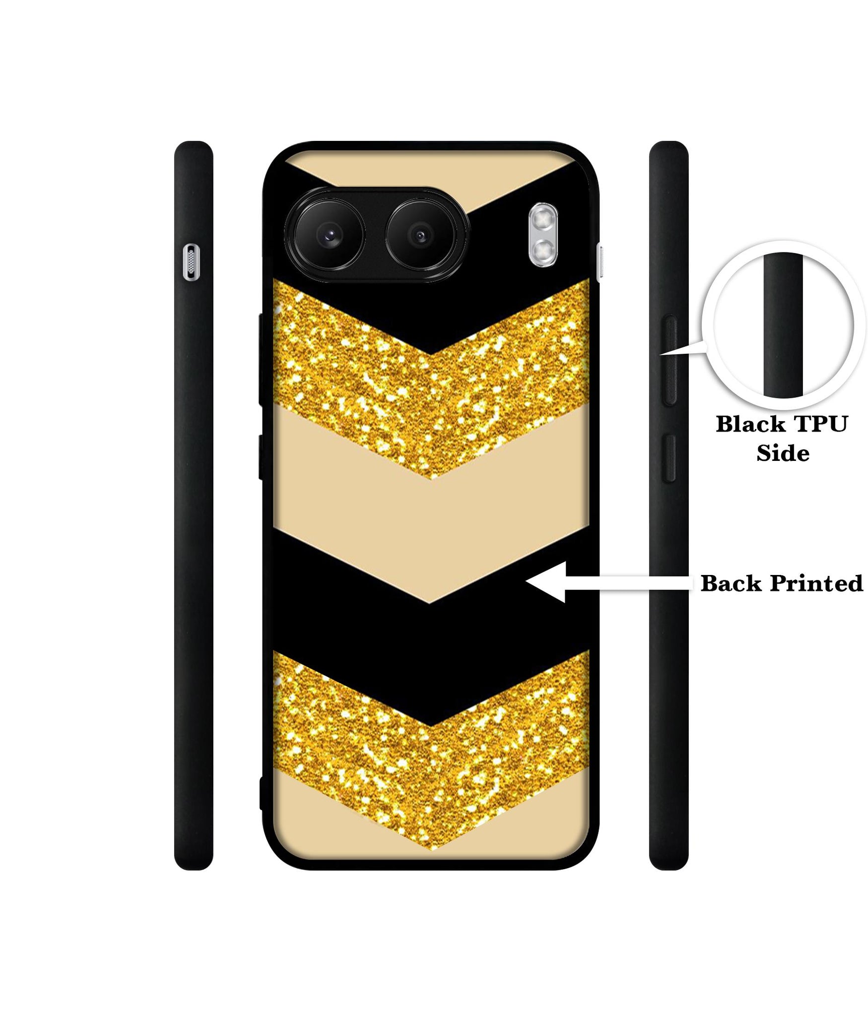Black & Gold Designer 2D Printed Back Case Cover for OnePlus Nord 4 5G