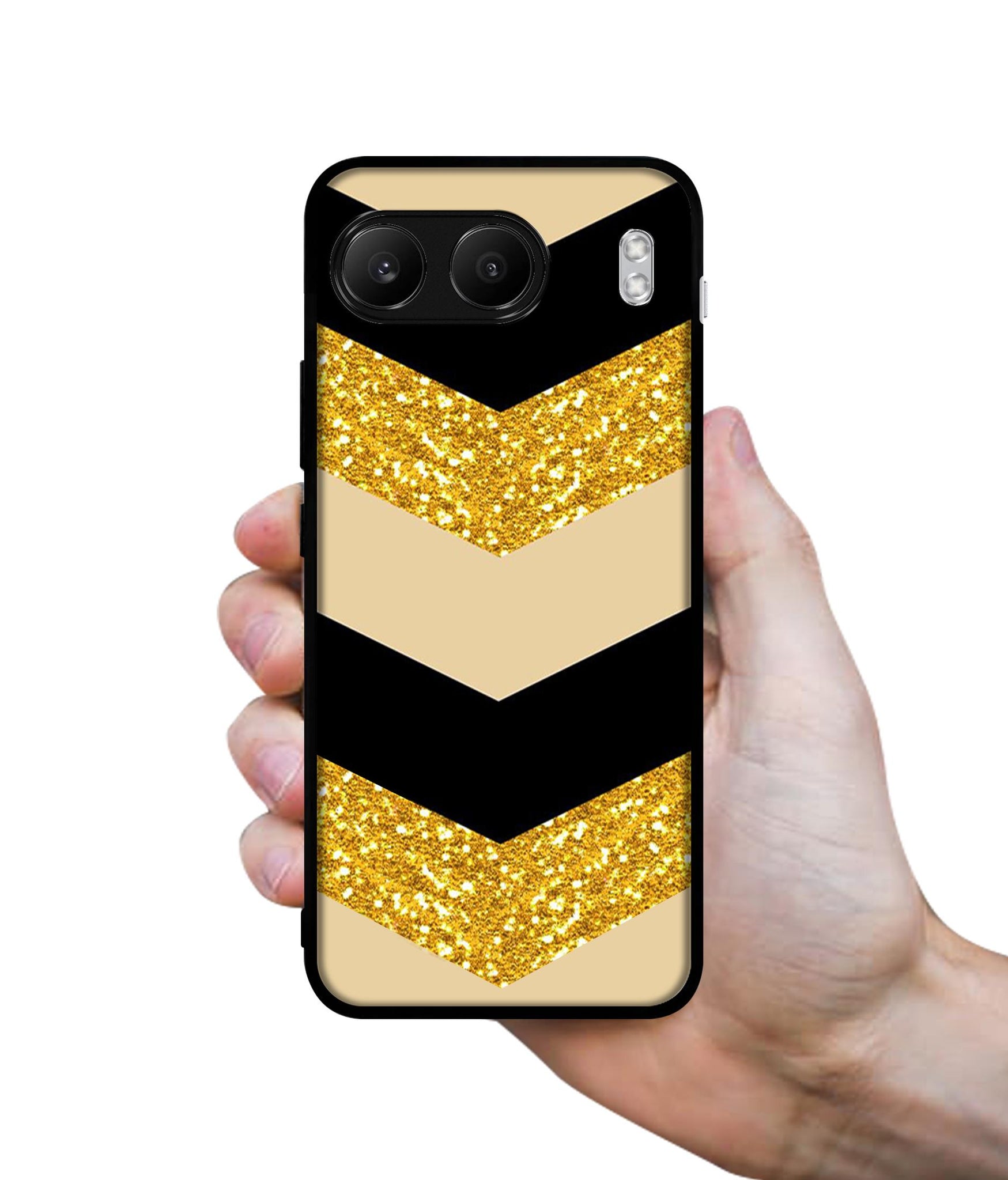 Black & Gold Designer 2D Printed Back Case Cover for OnePlus Nord 4 5G