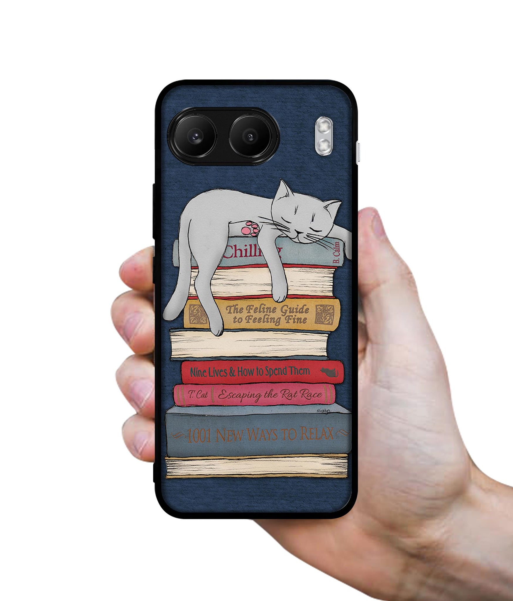 Cat Sleeping On The Books Designer 2D Printed Back Case Cover for OnePlus Nord 4 5G