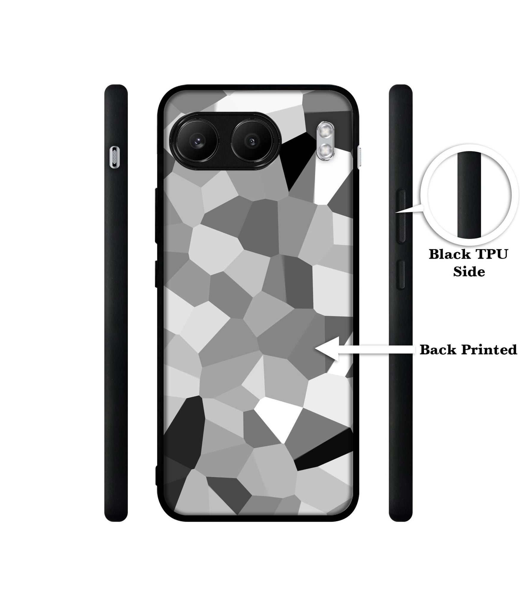 Black & White Mathematical Shape Designer 2D Printed Back Case Cover for OnePlus Nord 4 5G