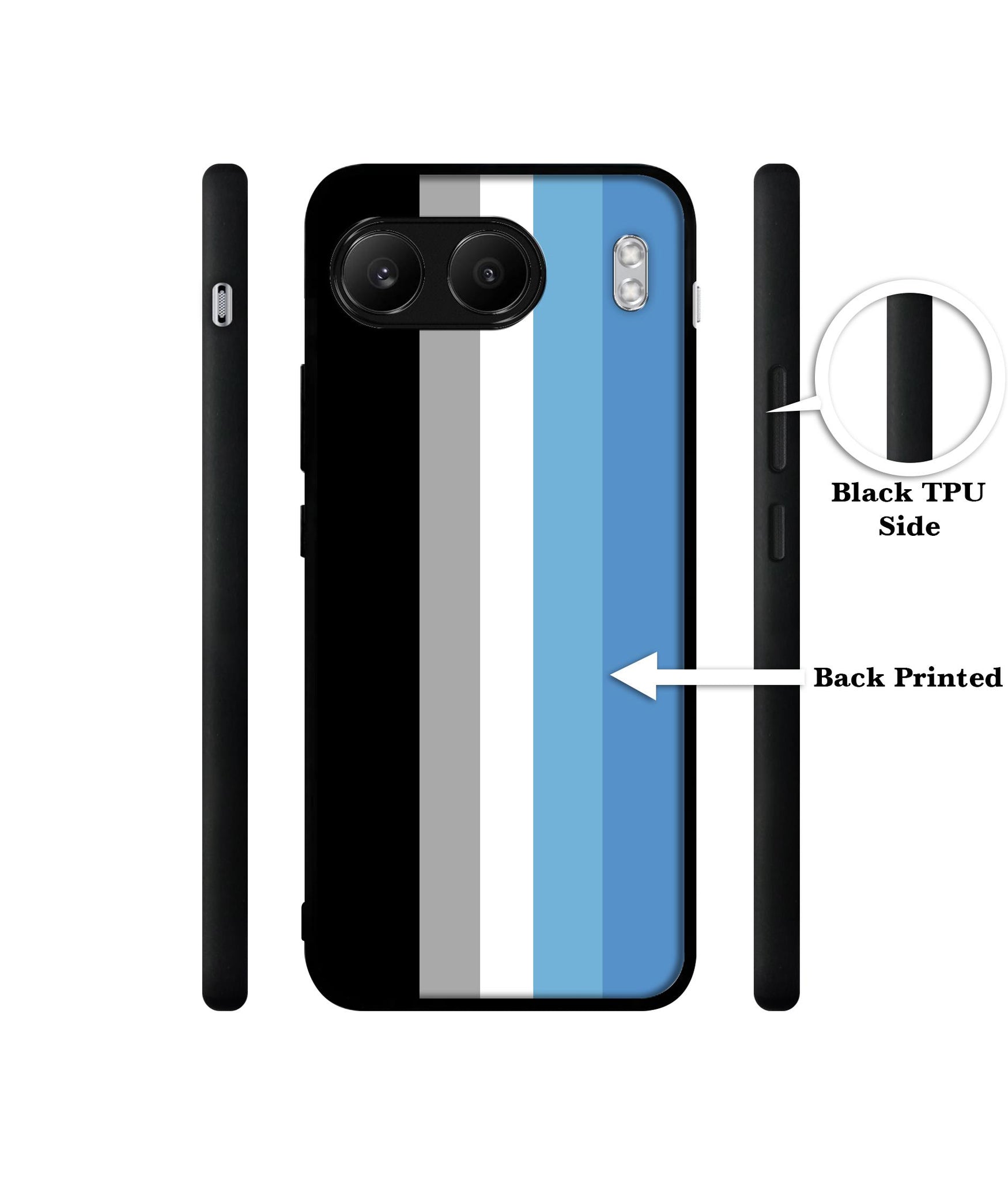 White and Blue Lines Designer 2D Printed Back Case Cover for OnePlus Nord 4 5G