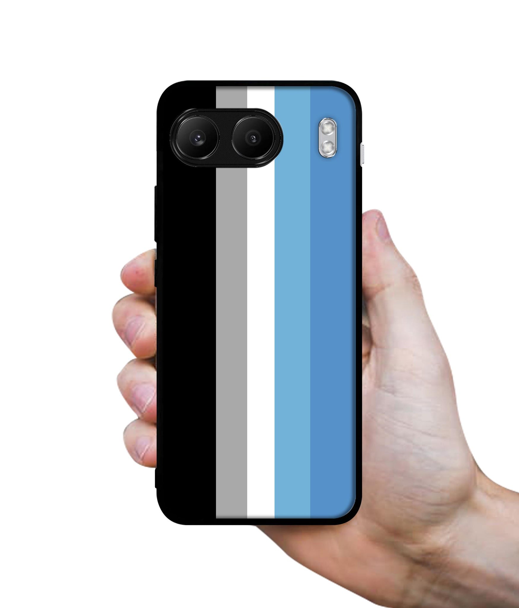 White and Blue Lines Designer 2D Printed Back Case Cover for OnePlus Nord 4 5G