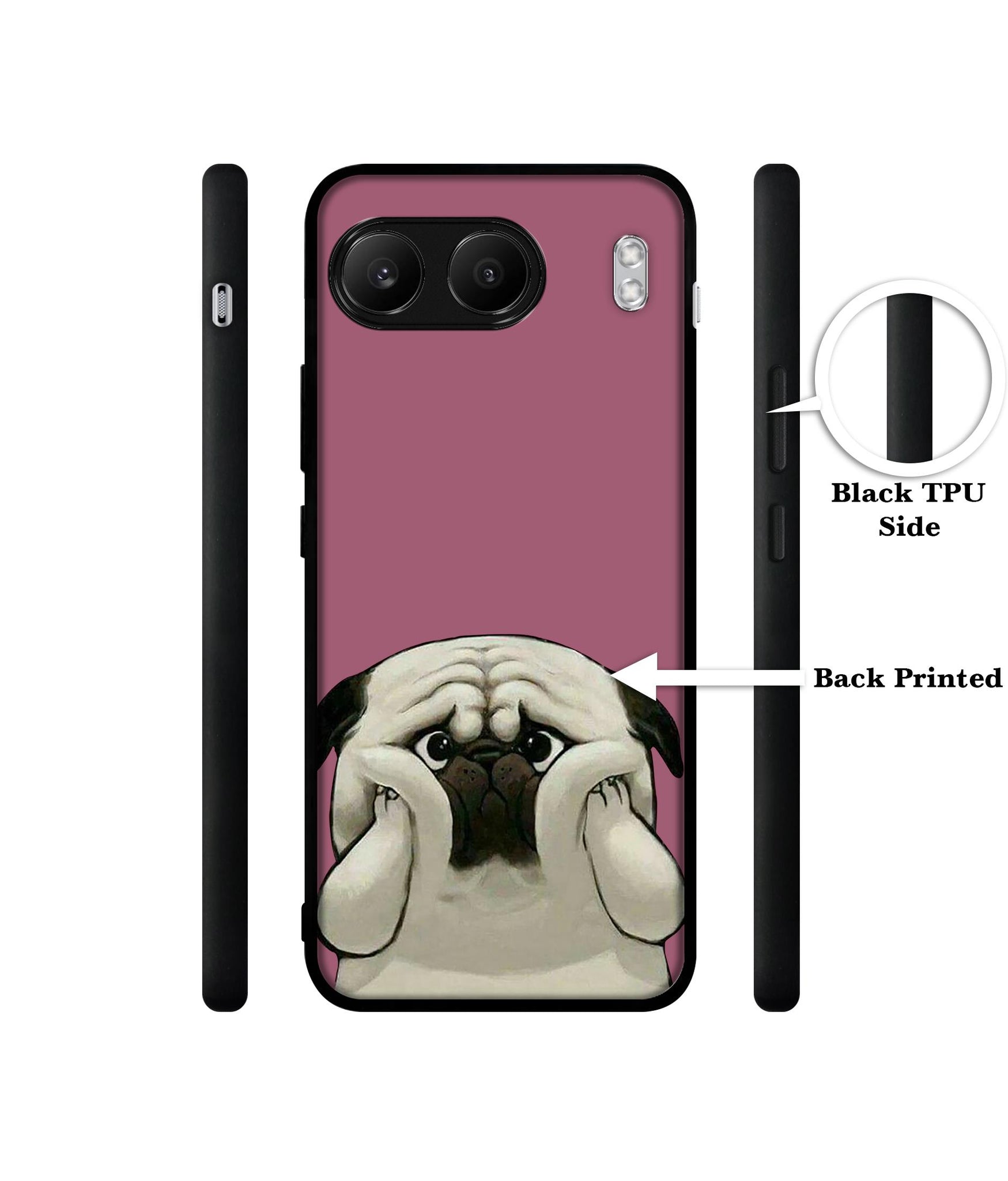 Cute Pug Holding Big Cheeks Designer 2D Printed Back Case Cover for OnePlus Nord 4 5G