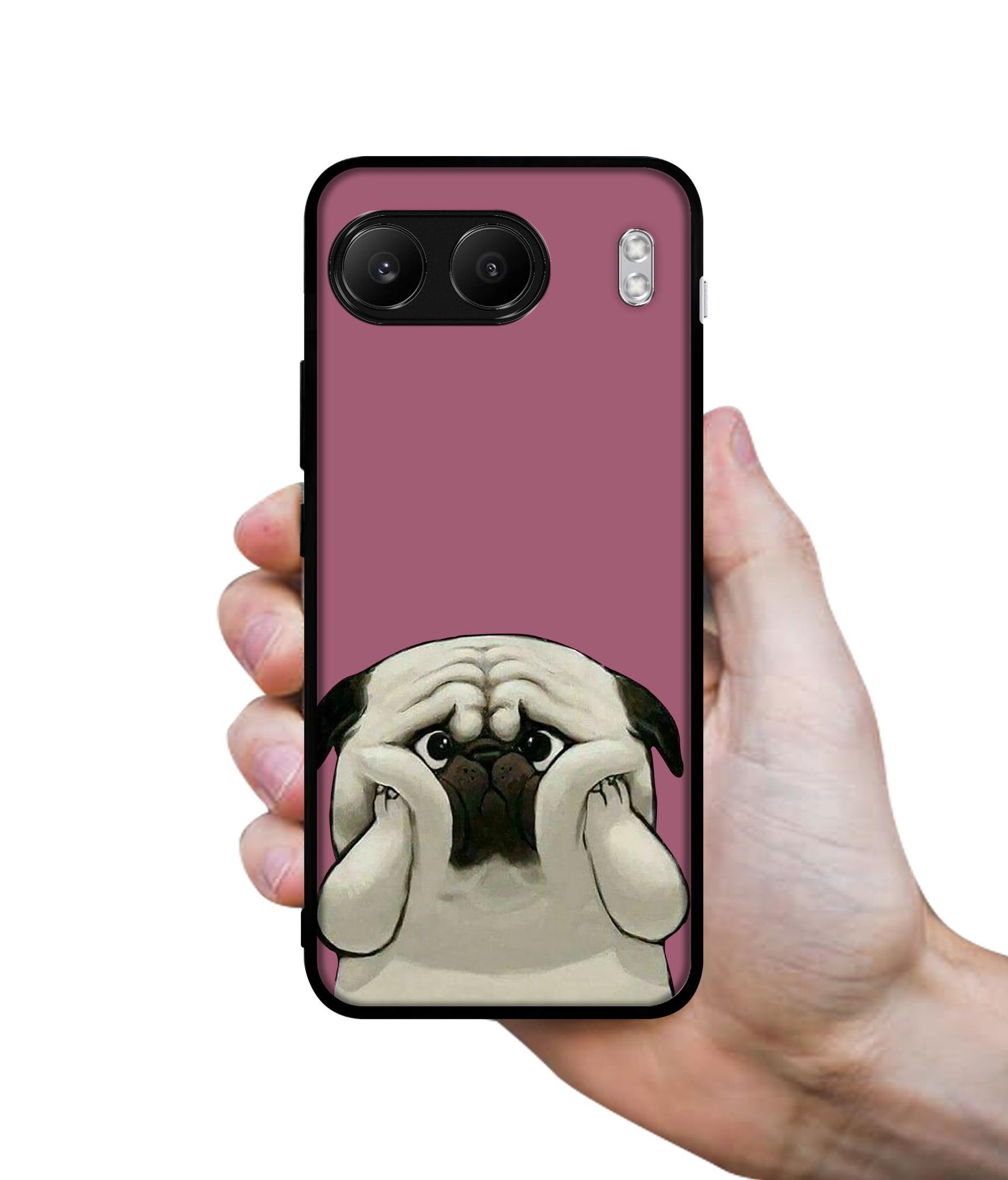 Cute Pug Holding Big Cheeks Designer 2D Printed Back Case Cover for OnePlus Nord 4 5G