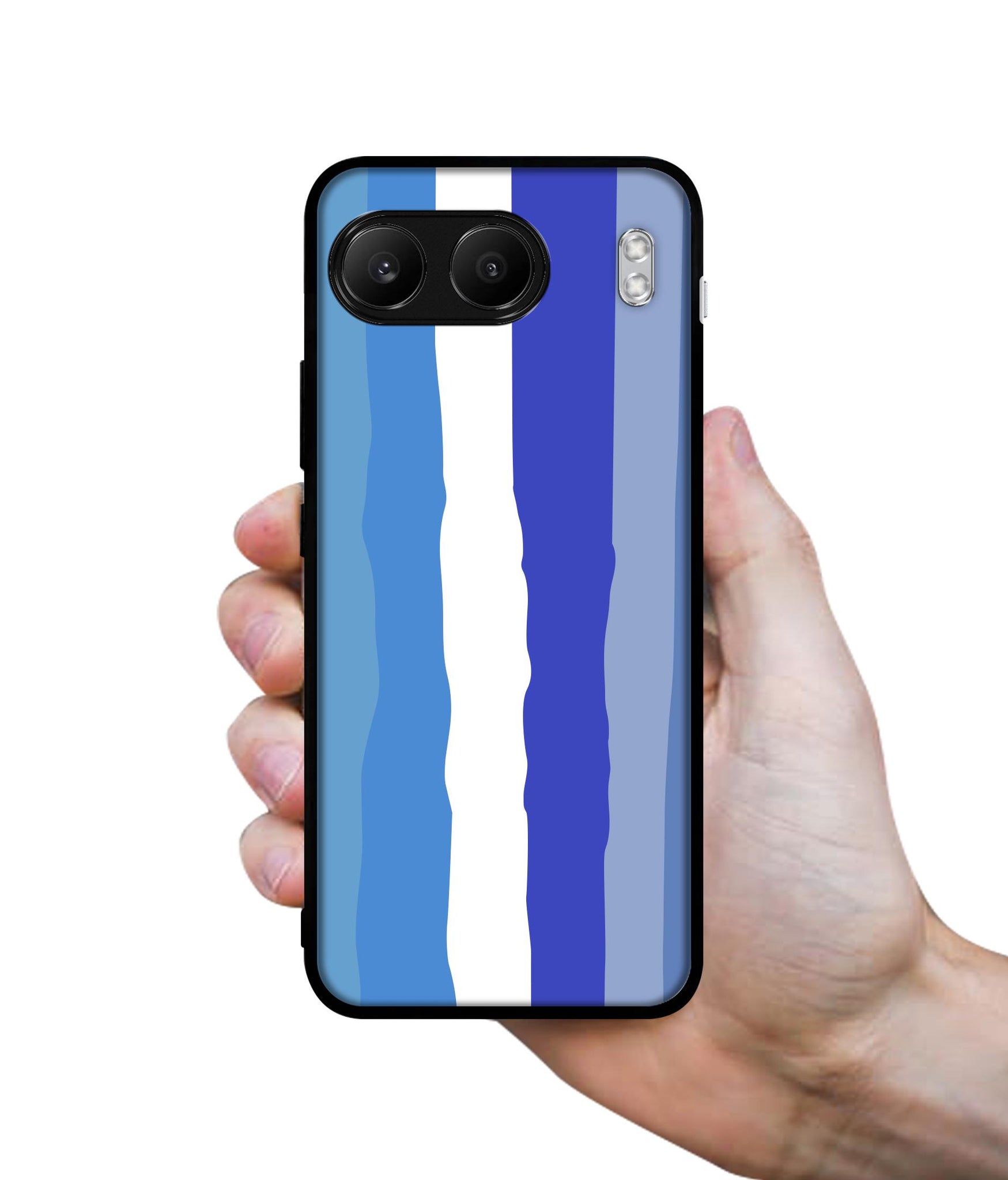 Blue Stripes Rainbow Designer 2D Printed Back Case Cover for OnePlus Nord 4 5G