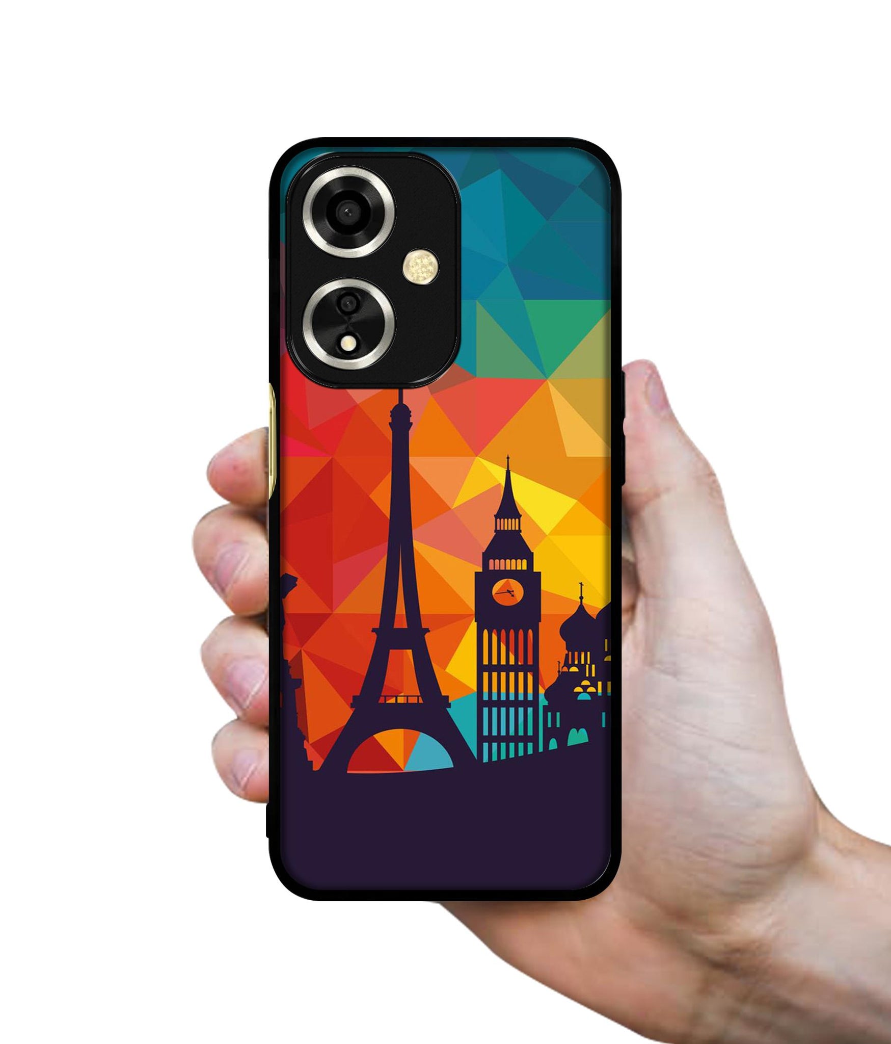 Colored Paris Designer 2D Printed Back Case Cover for Oppo A59 5G