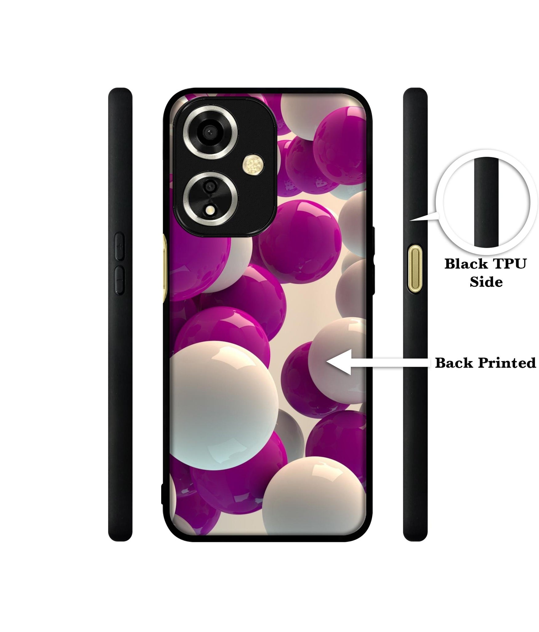 3D Balloons Designer 2D Printed Back Case Cover for Oppo A59 5G