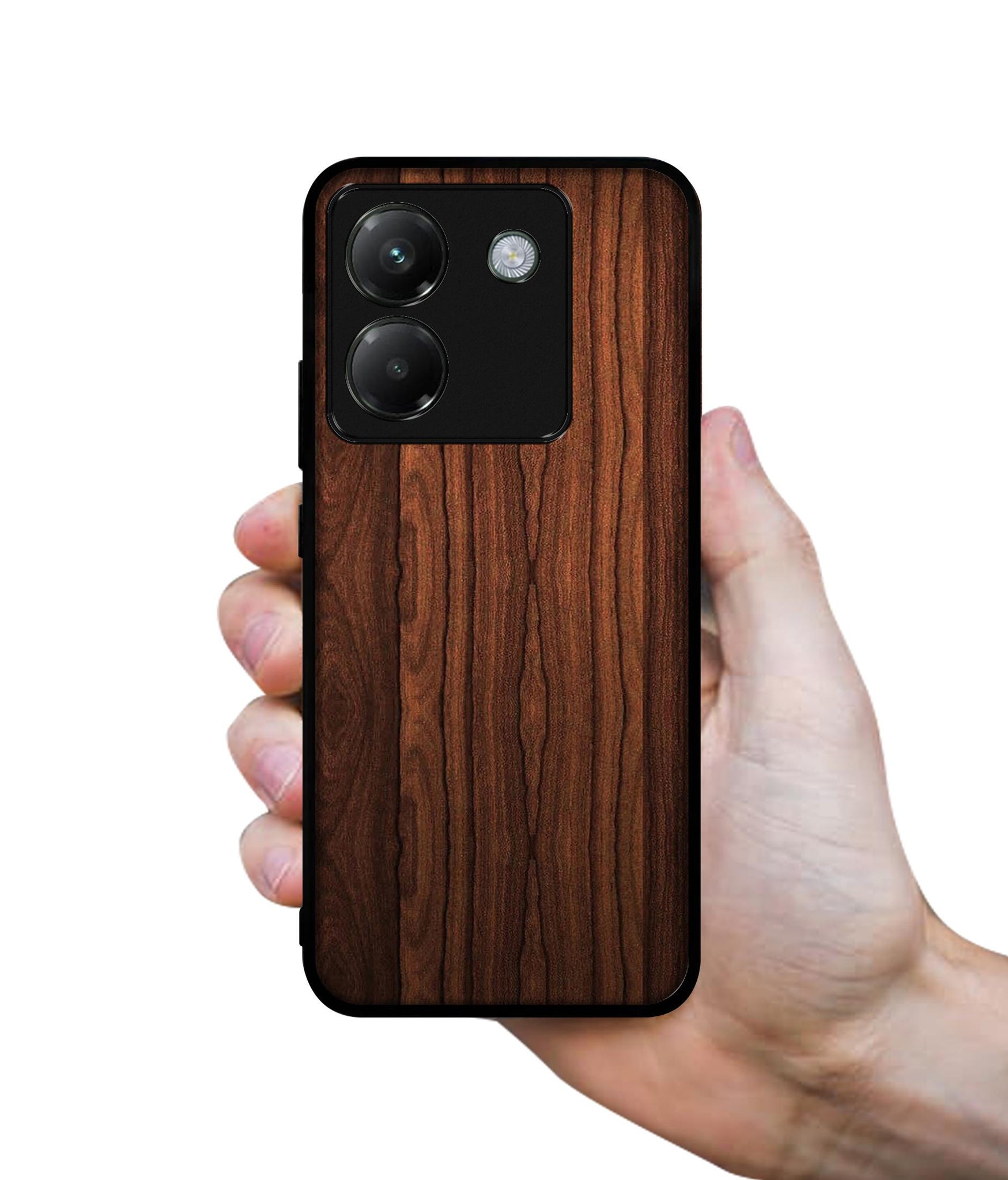 Brown Wooden Texture Designer 2D Printed Back Case Cover for Poco M7 Pro 5G