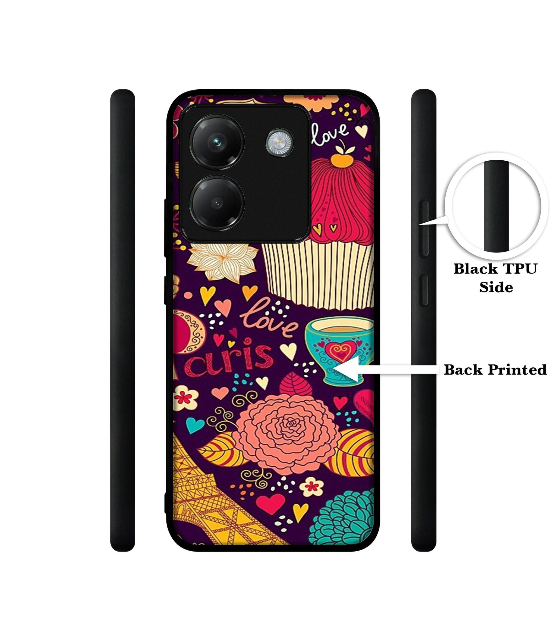 Paris Flower Love Designer 2D Printed Back Case Cover for Poco M7 Pro 5G