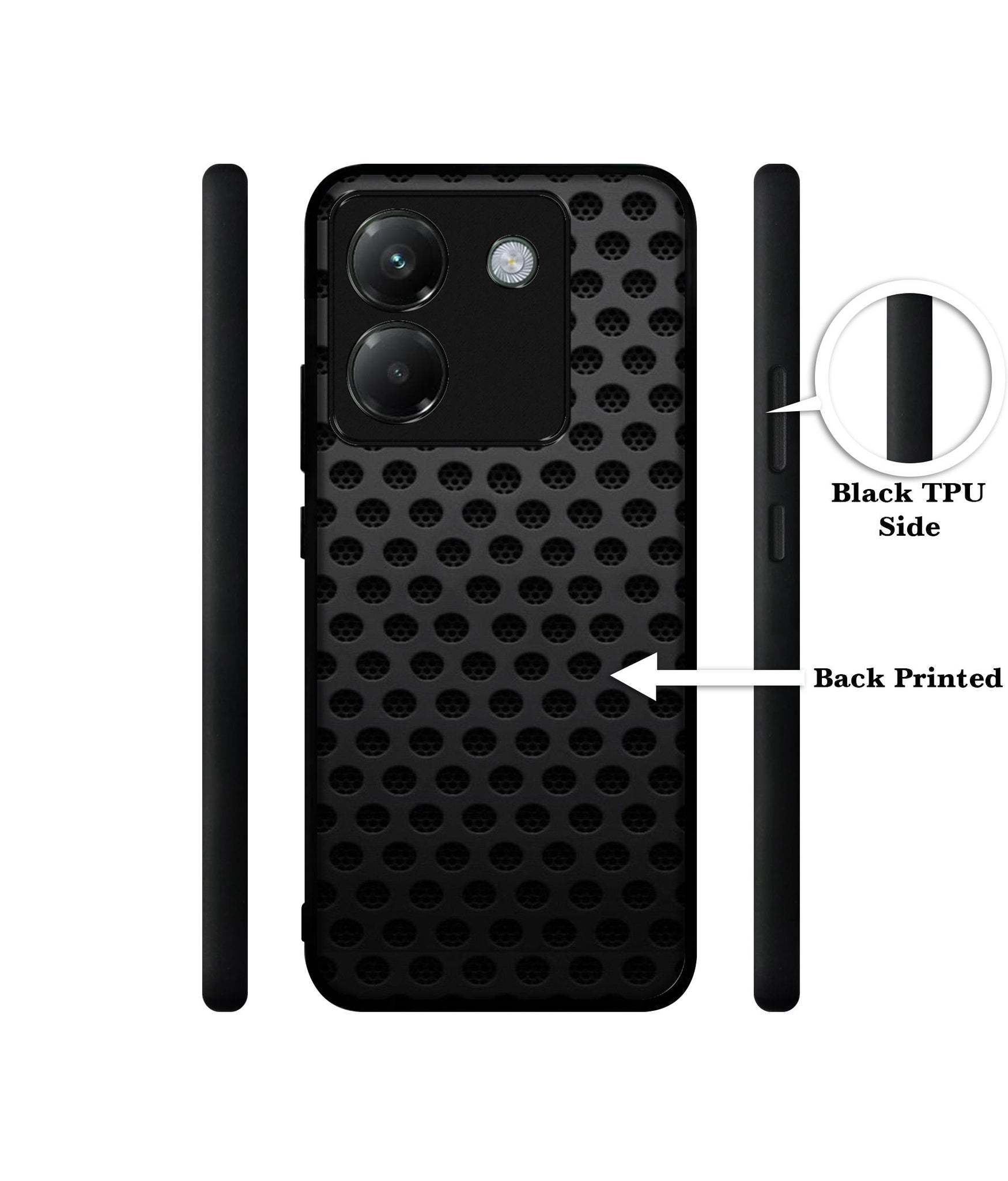 Black Circle Designer 2D Printed Back Case Cover for Poco M7 Pro 5G