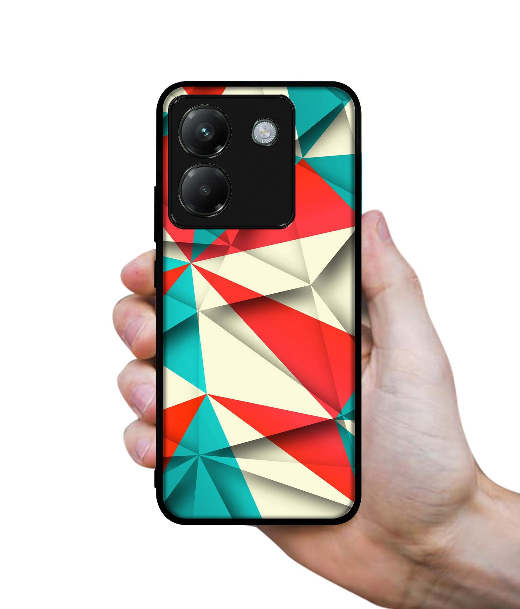 Red Blue White Pattern Designer 2D Printed Back Case Cover for Poco M7 Pro 5G