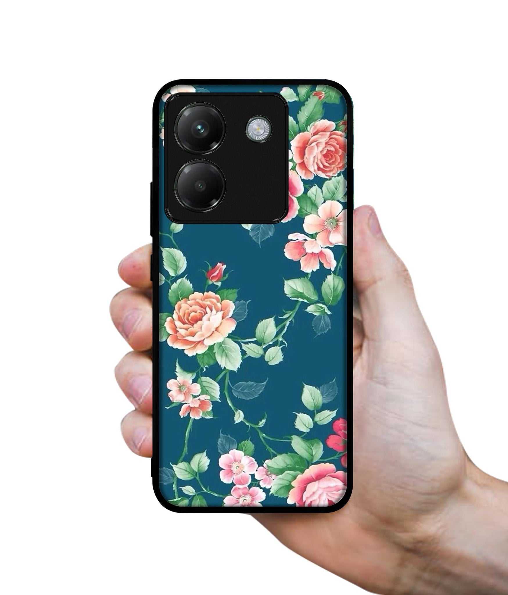 Vintage Floral Designer 2D Printed Back Case Cover for Poco M7 Pro 5G