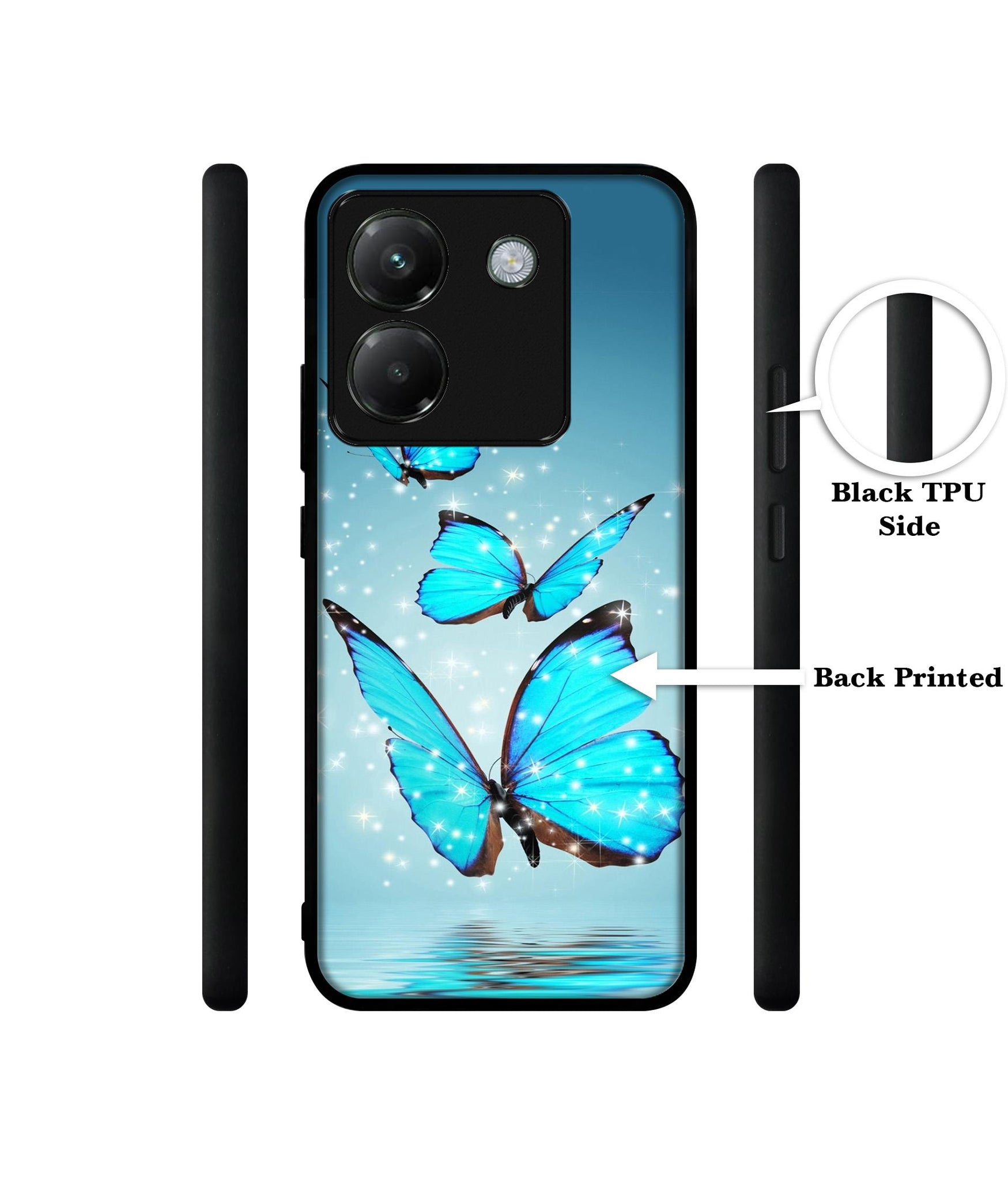 Flying Butterflies Designer 2D Printed Back Case Cover for Poco M7 Pro 5G