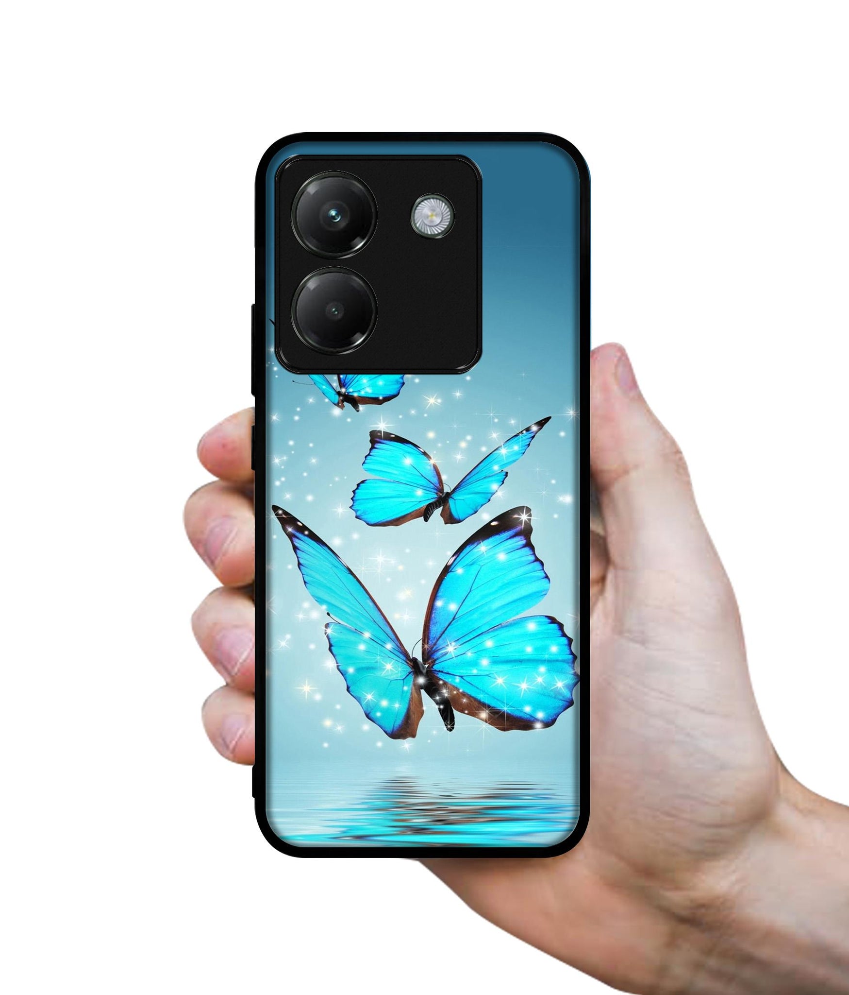 Flying Butterflies Designer 2D Printed Back Case Cover for Poco M7 Pro 5G