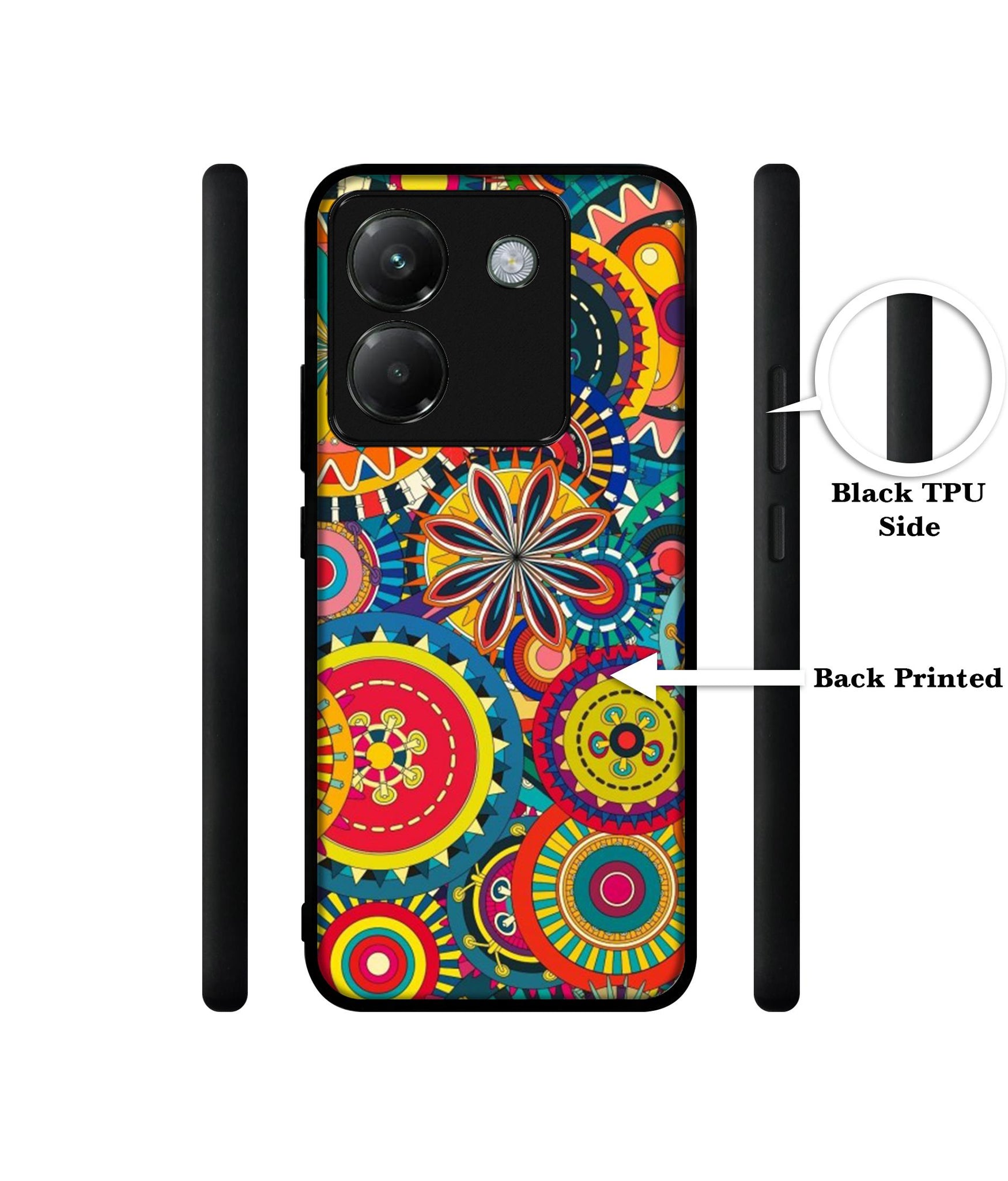 Ring Pattern Print Designer 2D Printed Back Case Cover for Poco M7 Pro 5G