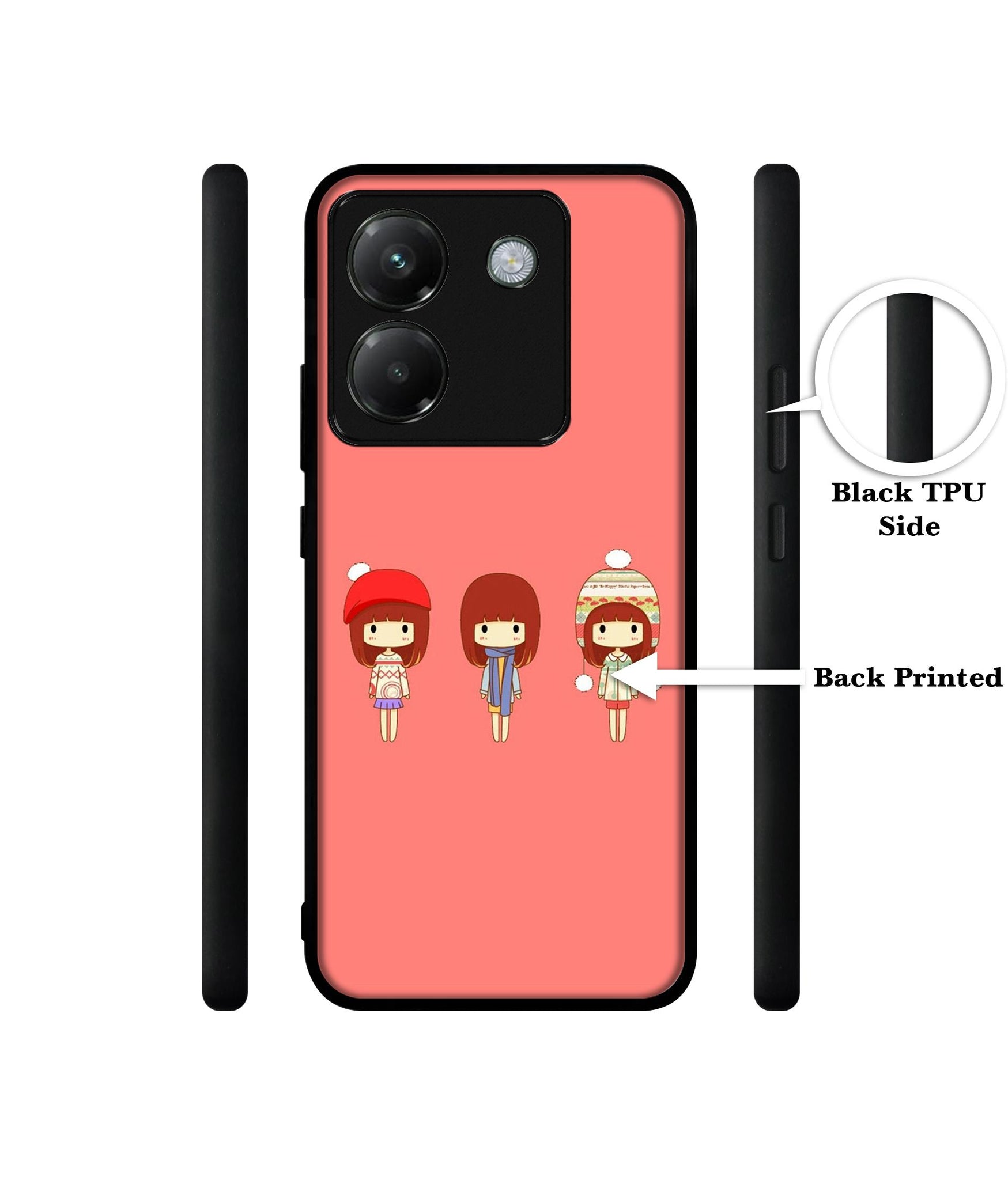Cute Girls Designer 2D Printed Back Case Cover for Poco M7 Pro 5G