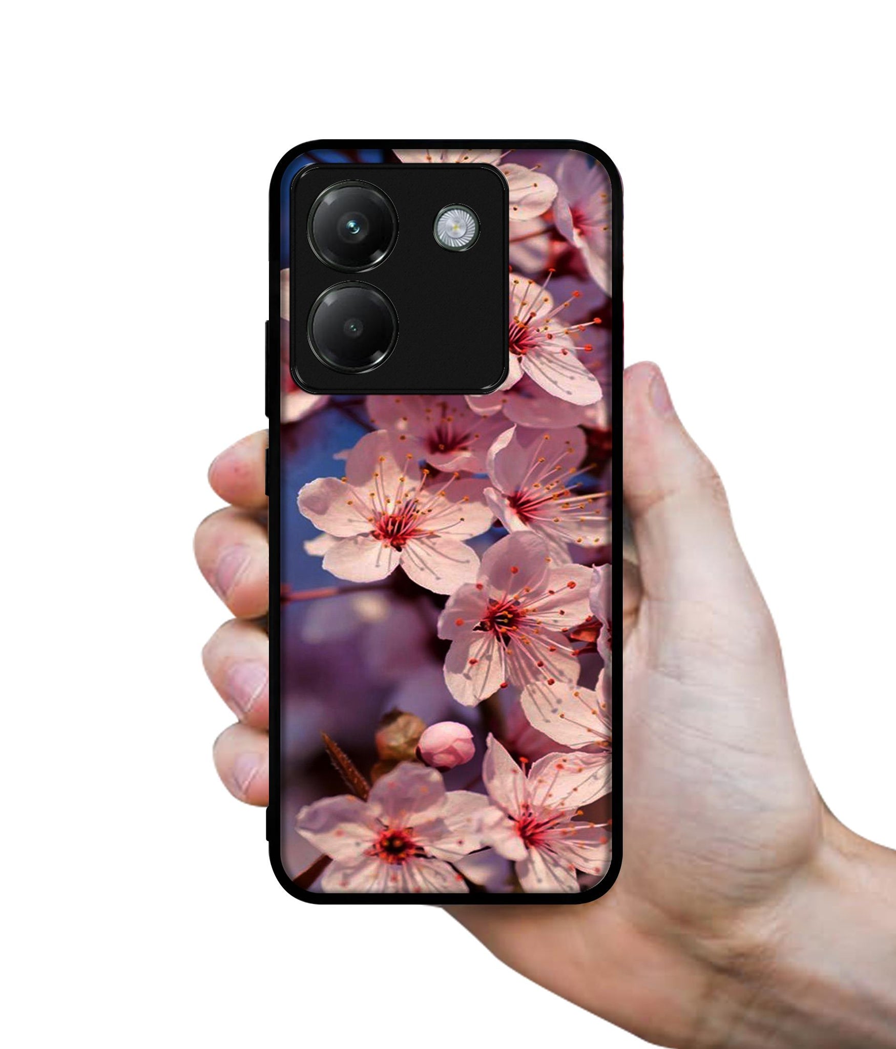 Pink Flowers Pattern Designer 2D Printed Back Case Cover for Poco M7 Pro 5G