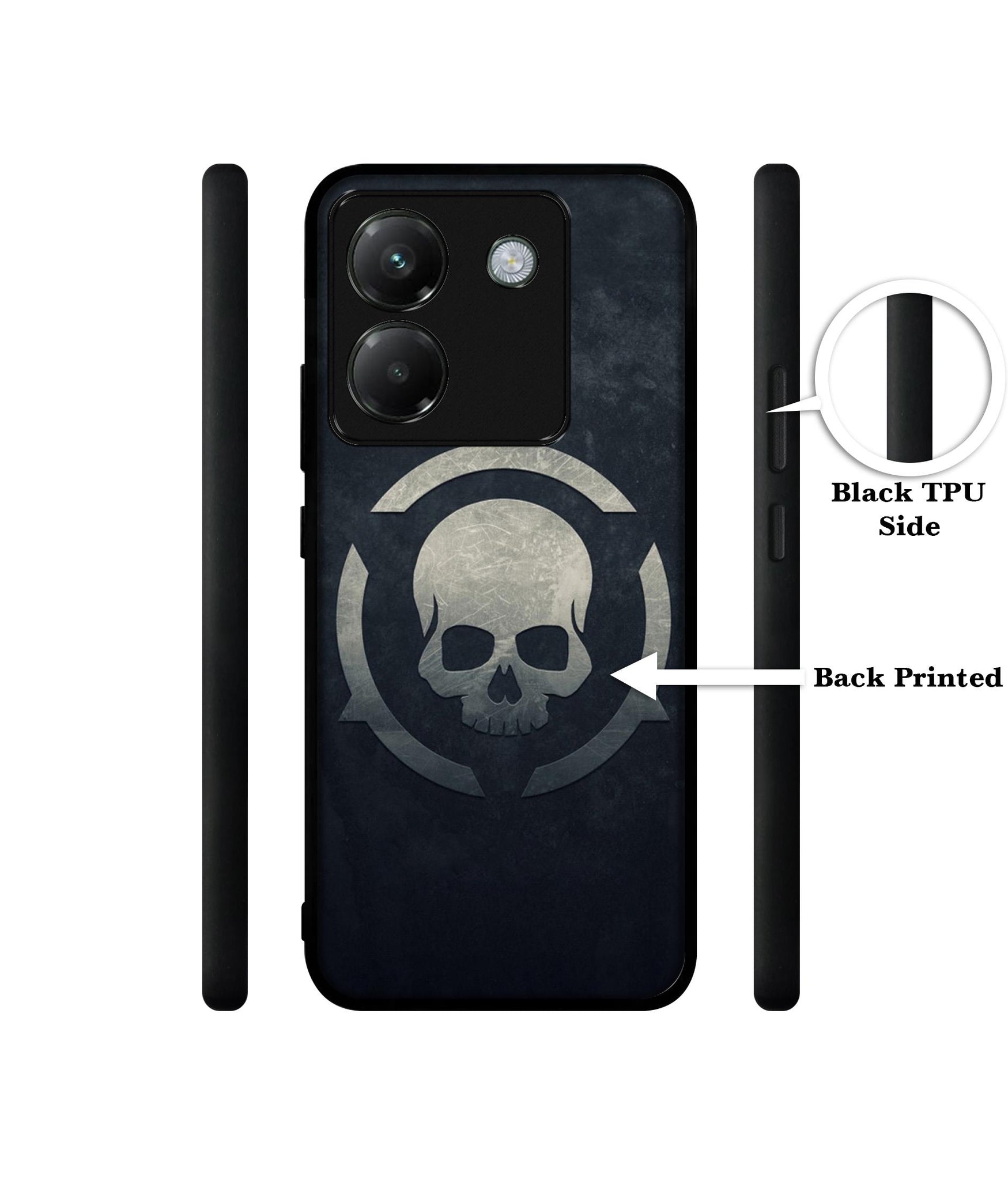 Skull Pattern Print Designer 2D Printed Back Case Cover for Poco M7 Pro 5G