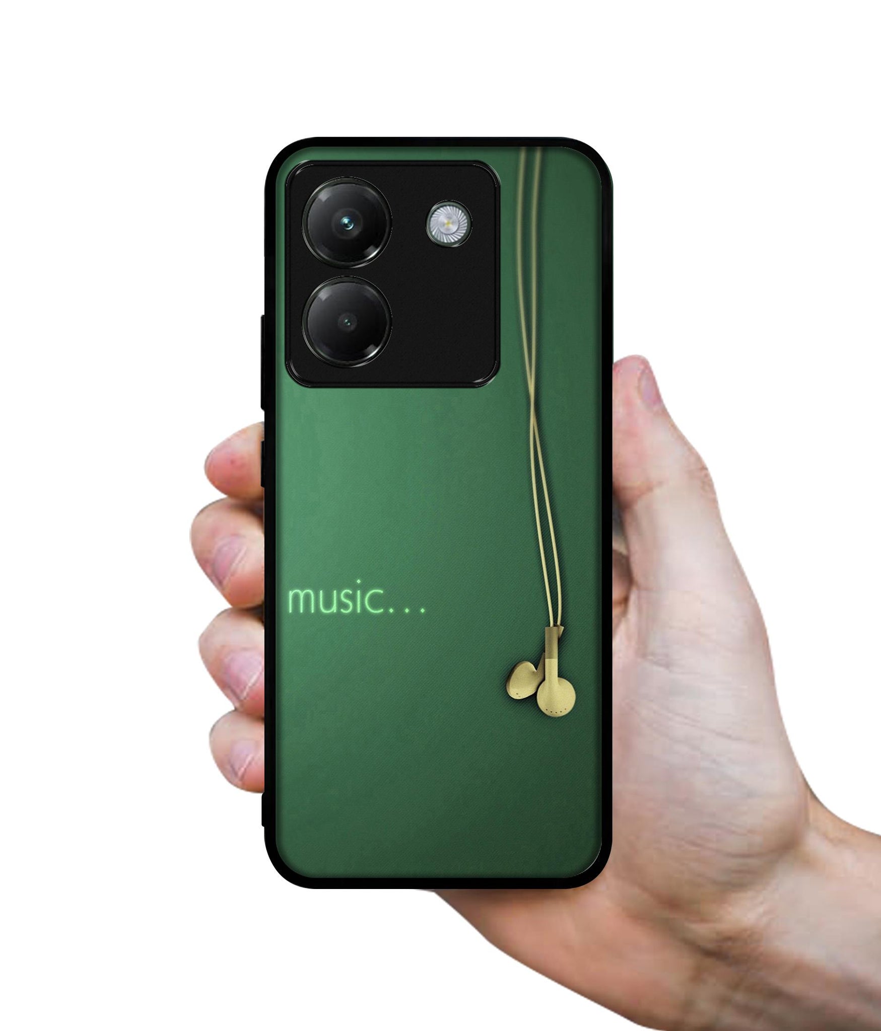 Headphone Music Designer 2D Printed Back Case Cover for Poco M7 Pro 5G