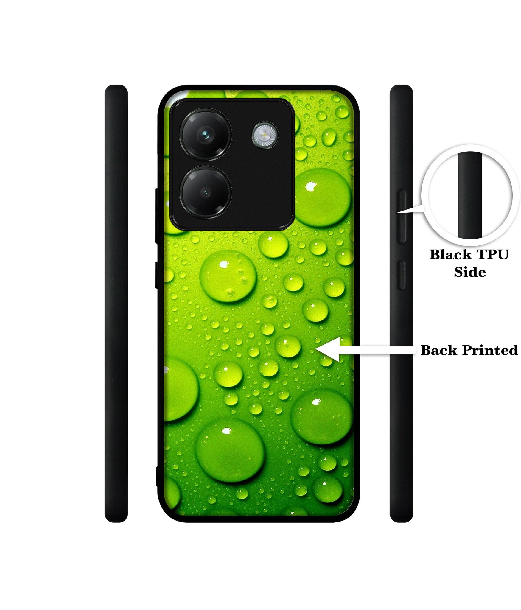 Green Bubbles Designer 2D Printed Back Case Cover for Poco M7 Pro 5G