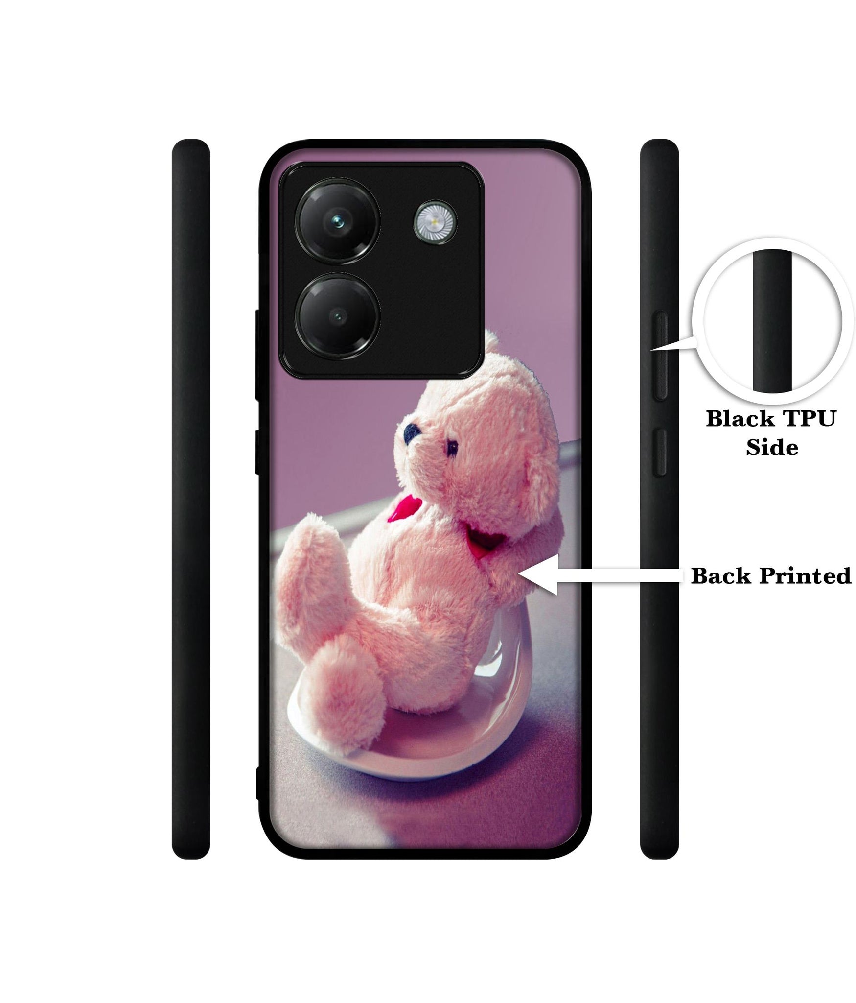 Cute Teddy Bear Designer 2D Printed Back Case Cover for Poco M7 Pro 5G