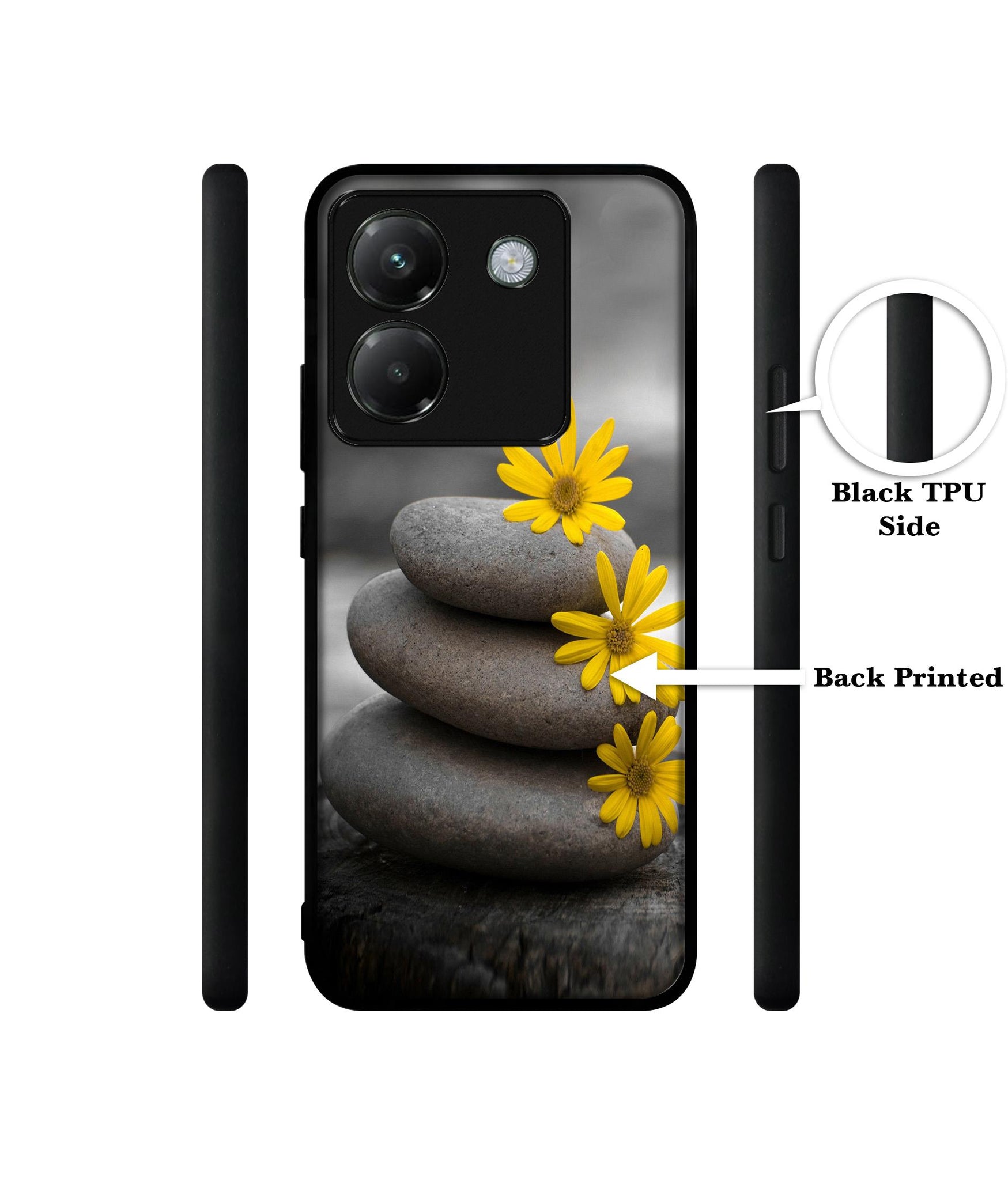Stones And Flower Designer 2D Printed Back Case Cover for Poco M7 Pro 5G