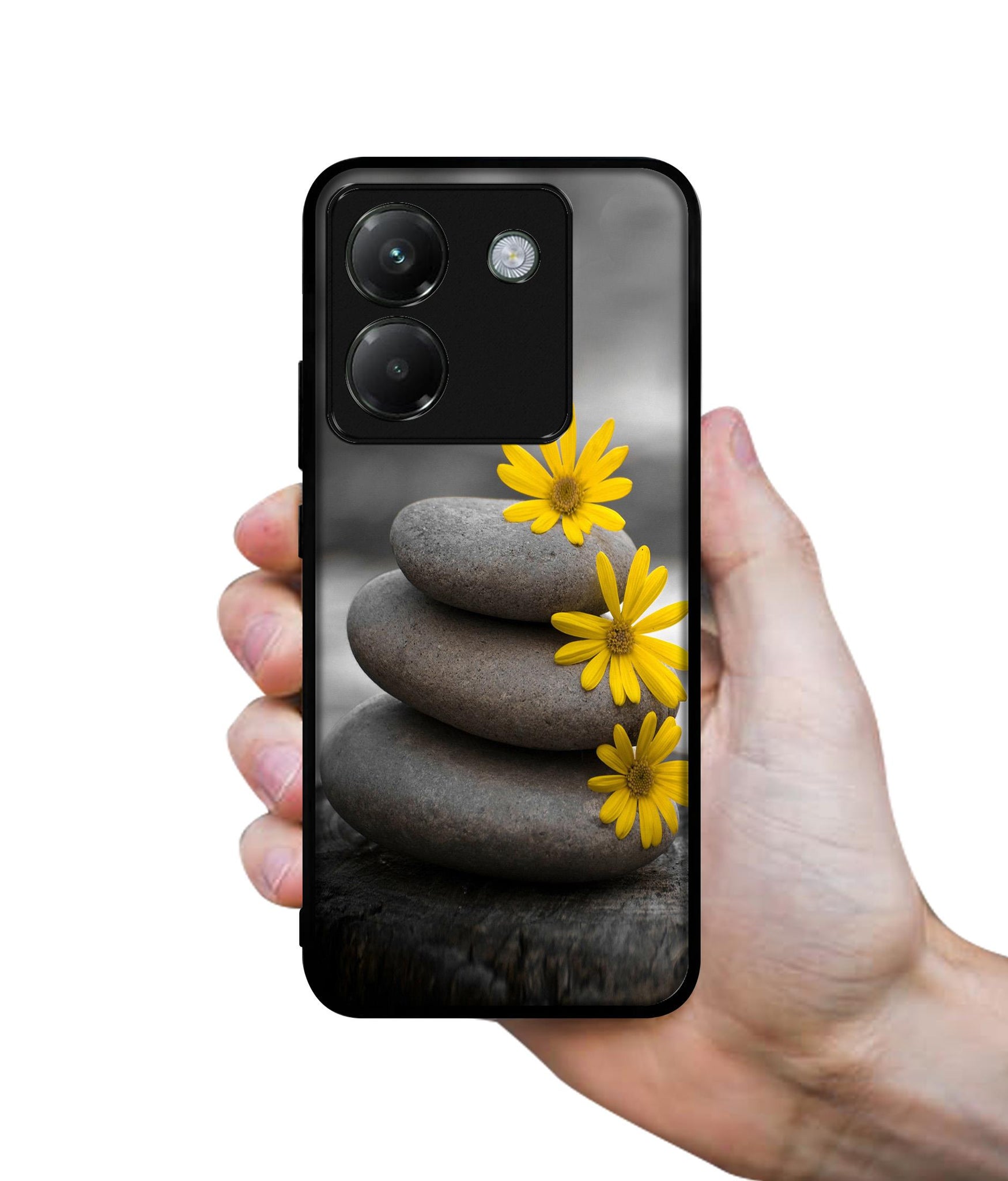 Stones And Flower Designer 2D Printed Back Case Cover for Poco M7 Pro 5G