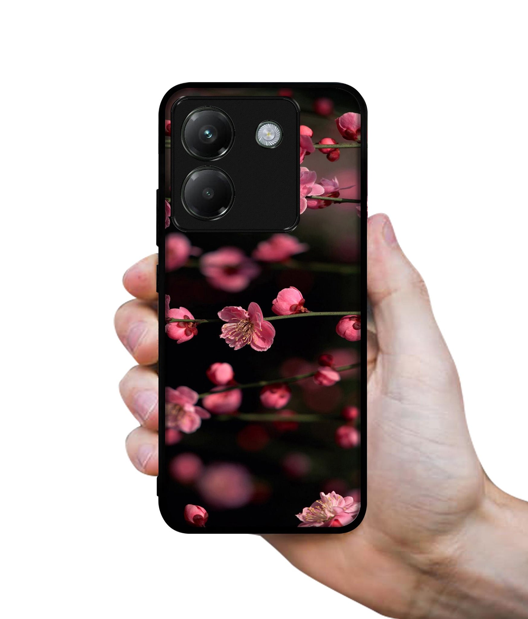Pink Flowers Designer 2D Printed Back Case Cover for Poco M7 Pro 5G