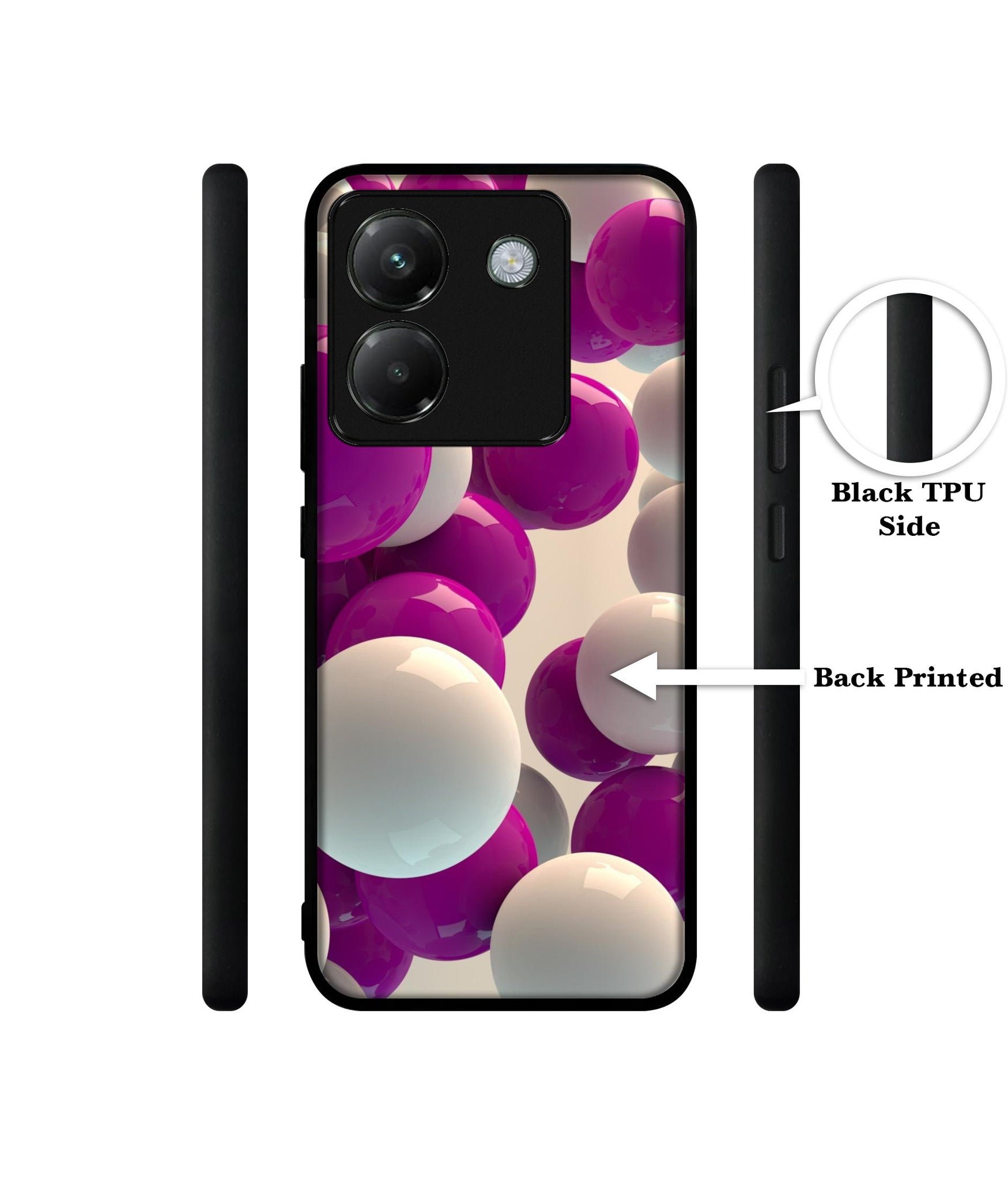3D Balloons Designer 2D Printed Back Case Cover for Poco M7 Pro 5G