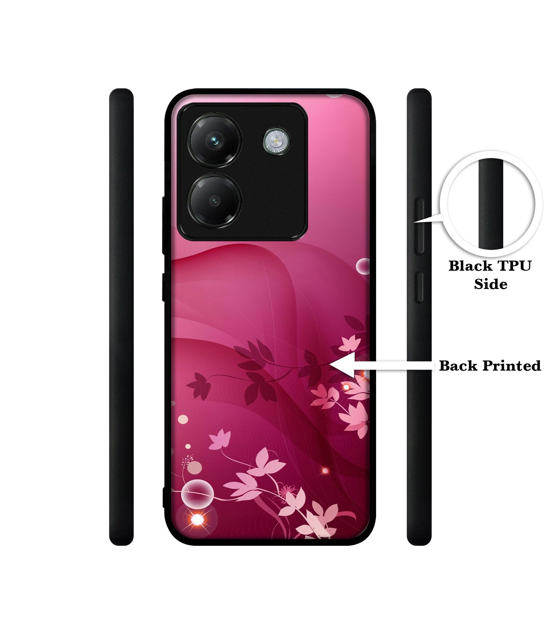 Pink Abstract Designer 2D Printed Back Case Cover for Poco M7 Pro 5G