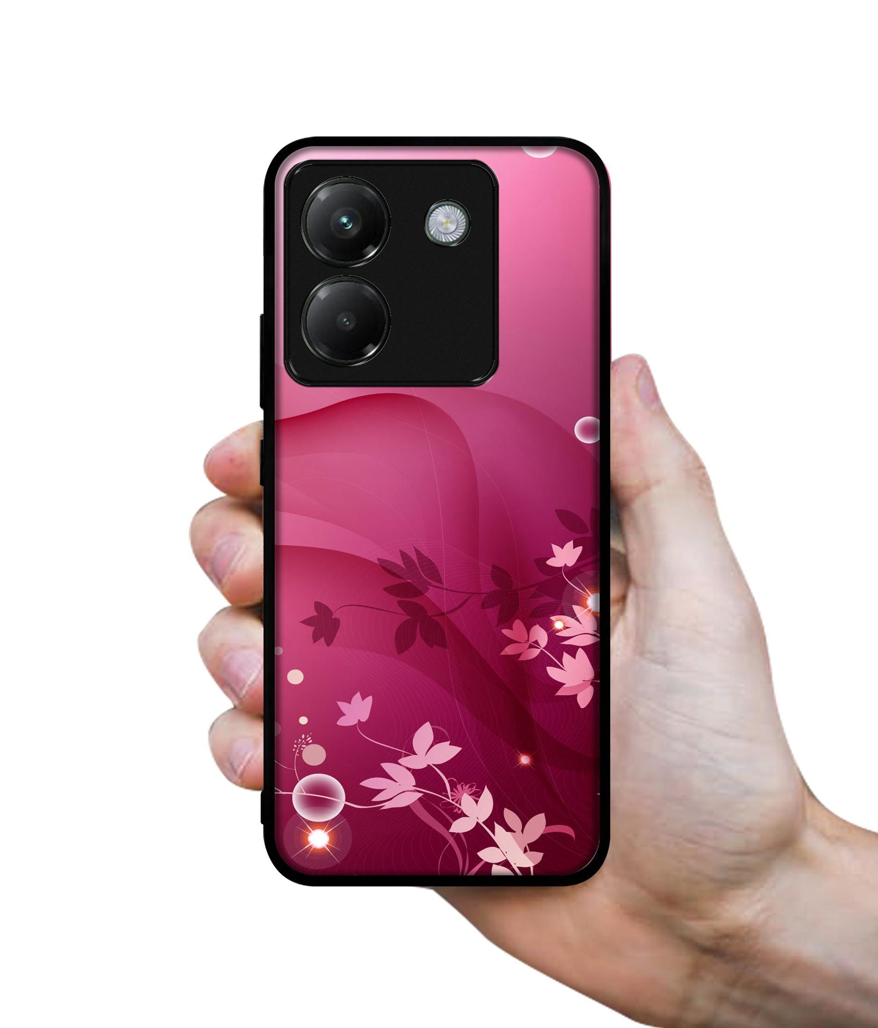 Pink Abstract Designer 2D Printed Back Case Cover for Poco M7 Pro 5G