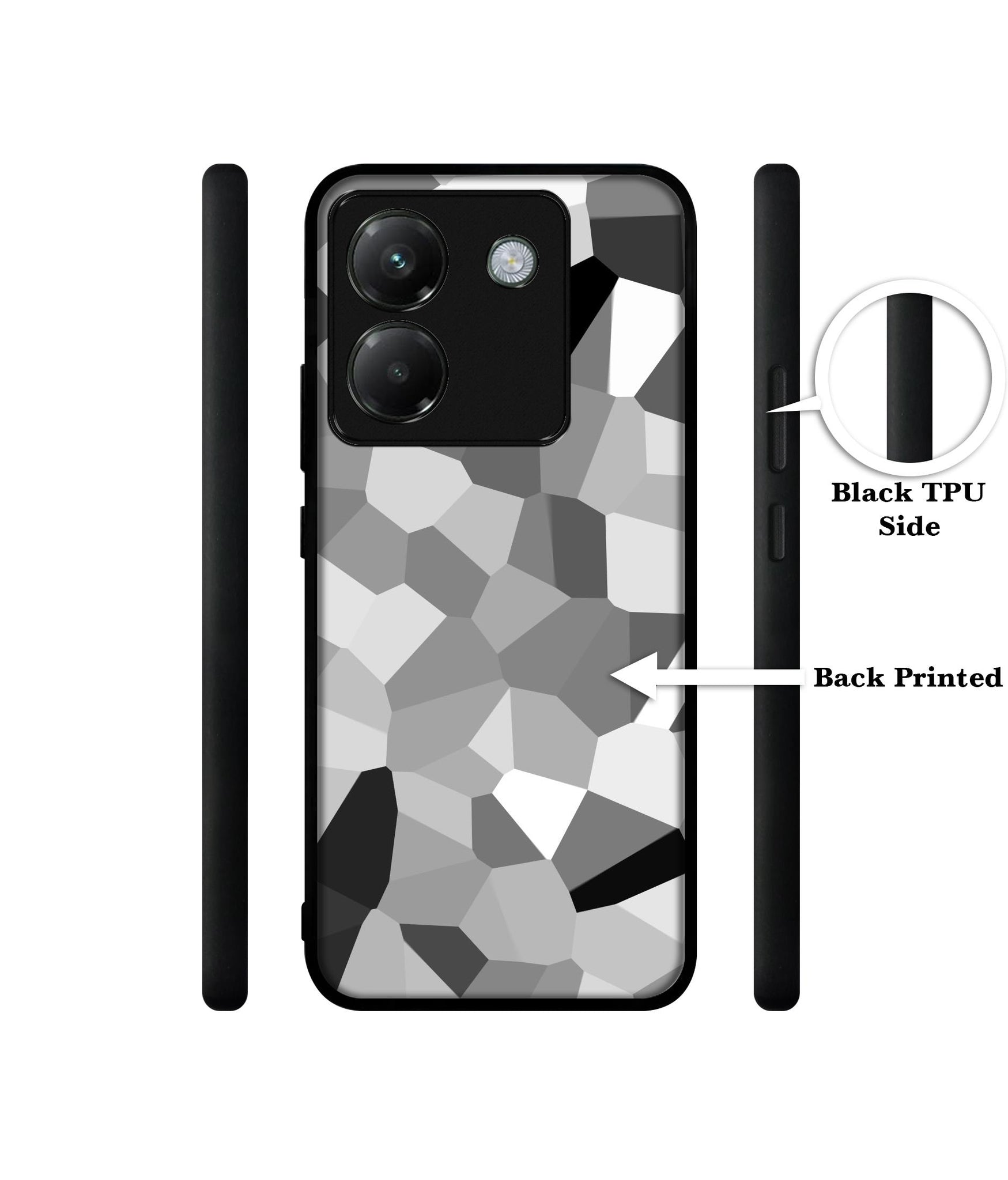 Black & White Mathematical Shape Designer 2D Printed Back Case Cover for Poco M7 Pro 5G