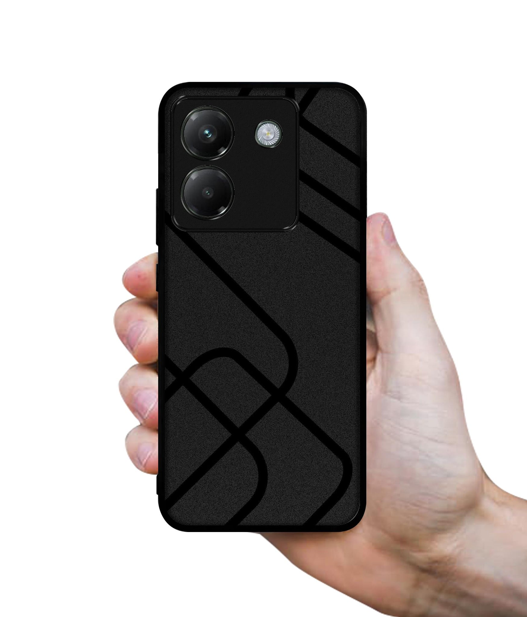 Zig-Zag Black Line Designer 2D Printed Back Case Cover for Poco M7 Pro 5G