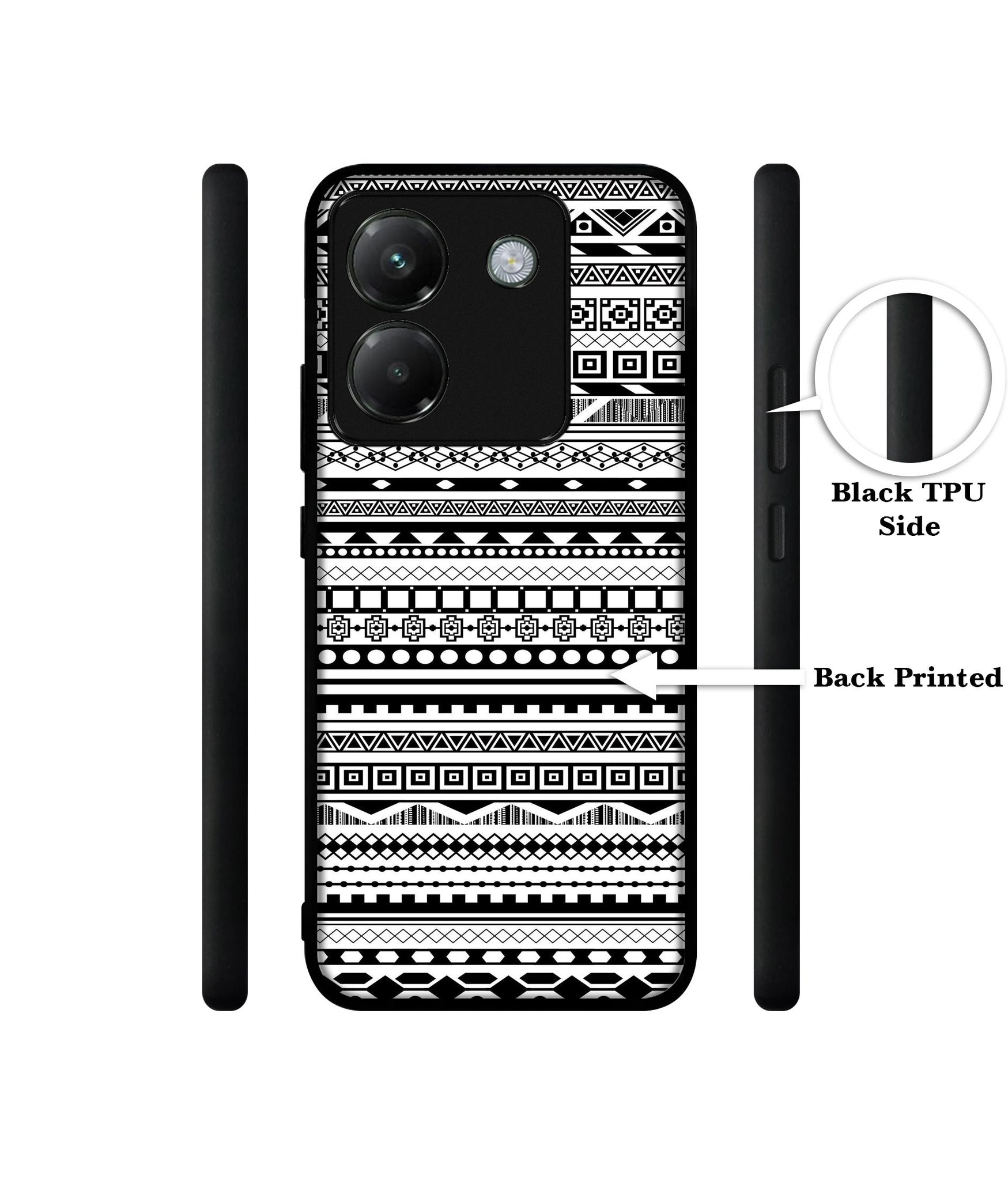 Black & White Patterns Designer 2D Printed Back Case Cover for Poco M7 Pro 5G